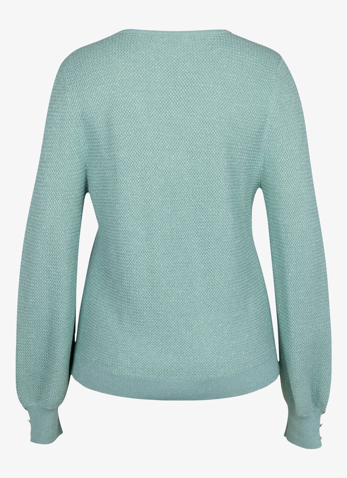 Studio Anneloes Nika grofgebreide pullover met v-hals - detail 5 groen