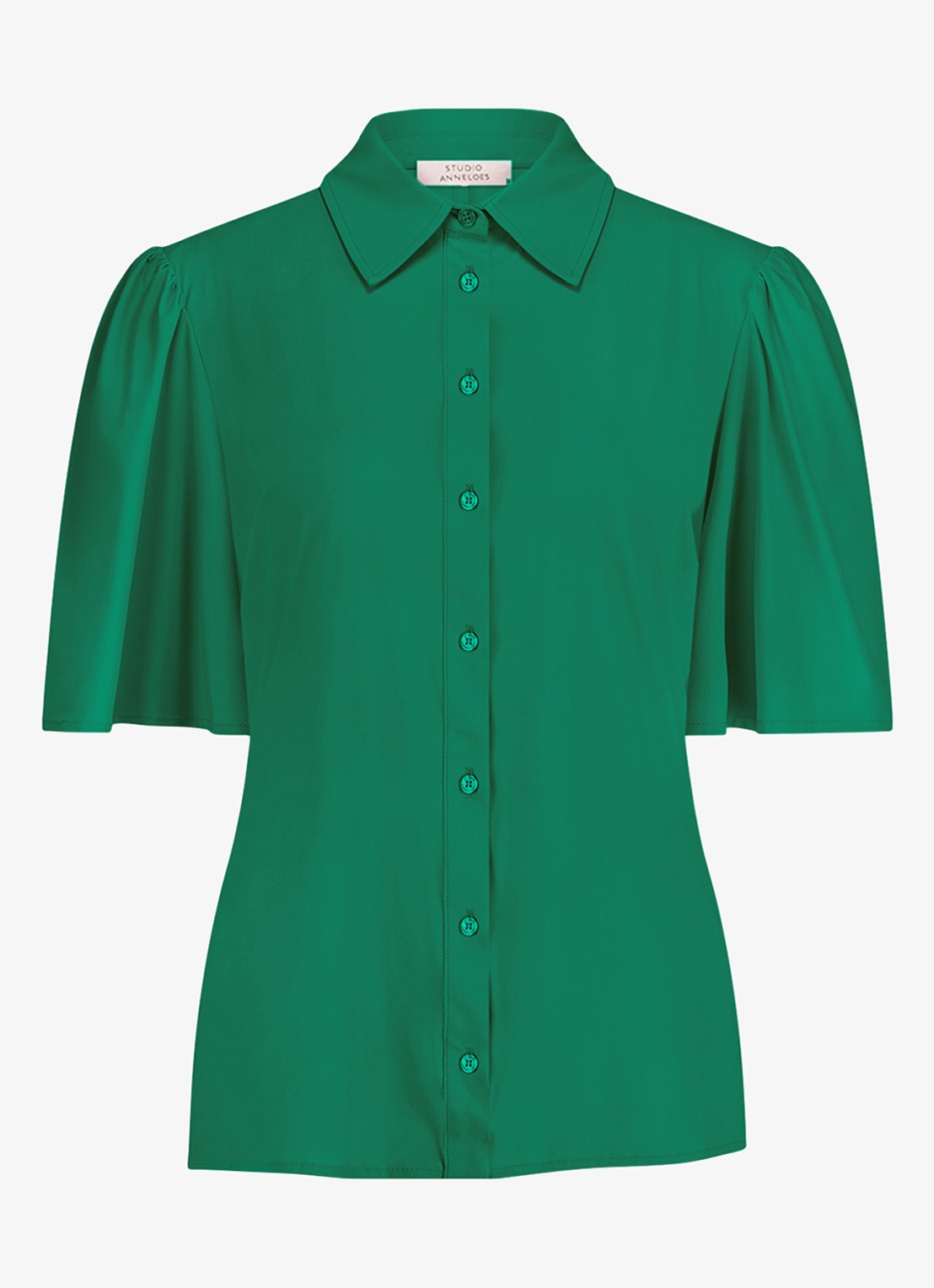 Studio Anneloes Poppy blouse met kraag - voorkant groen