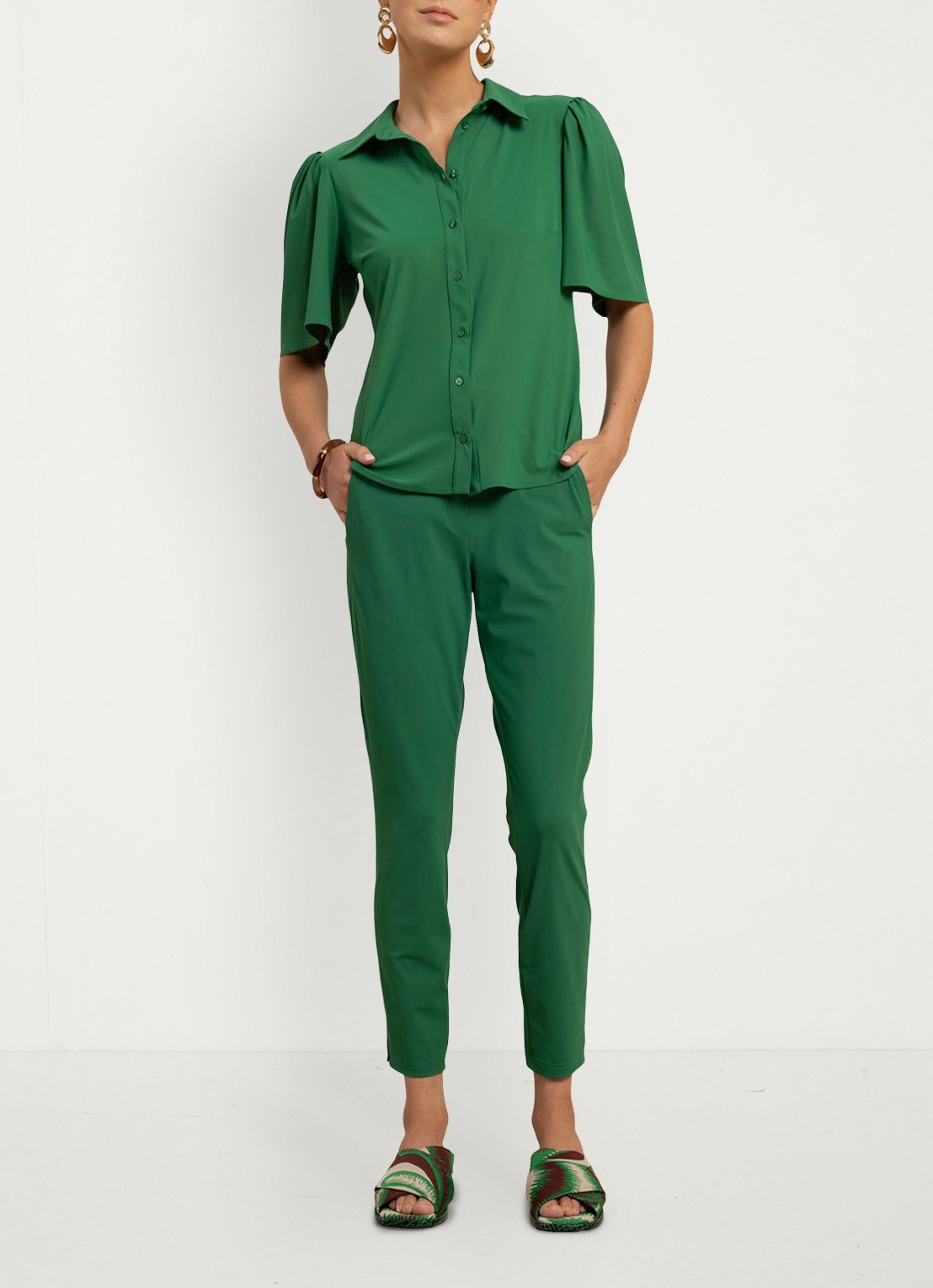 Studio Anneloes Poppy blouse met kraag - voorkant 2 groen