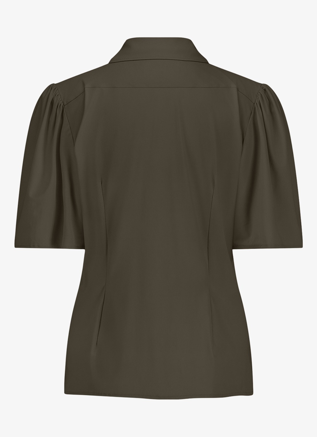 Studio Anneloes Poppy blouse met kraag - detail 2 donkergroen