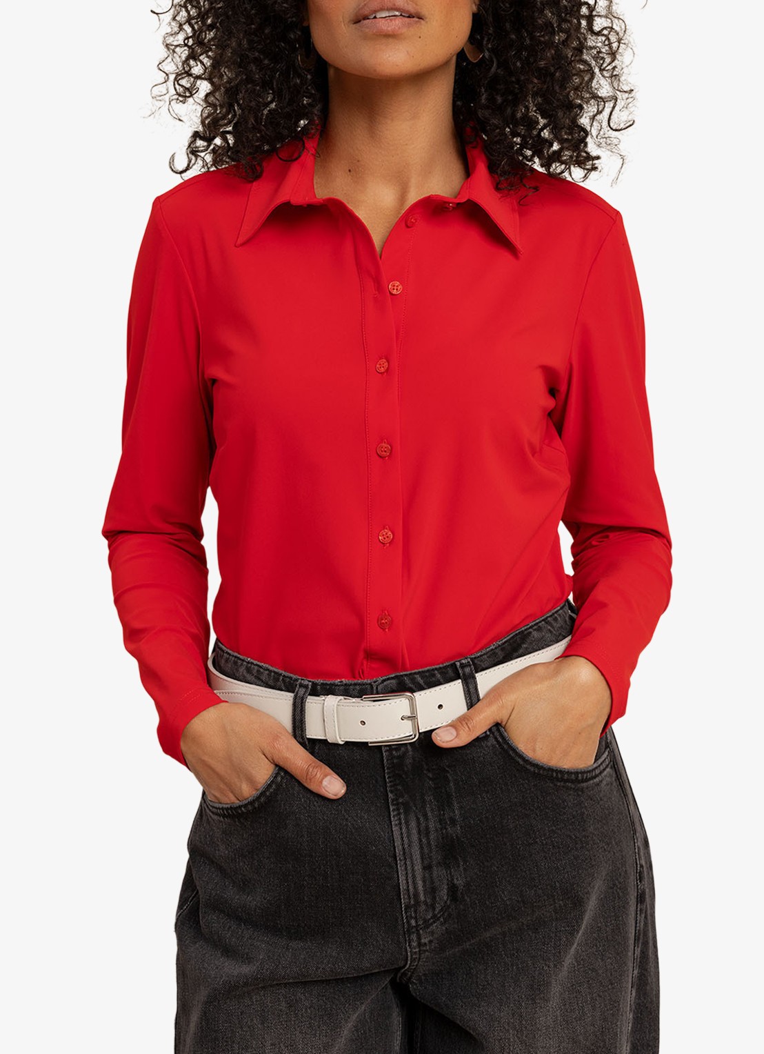 Studio Anneloes Poppy blouse met kraag - detail rood