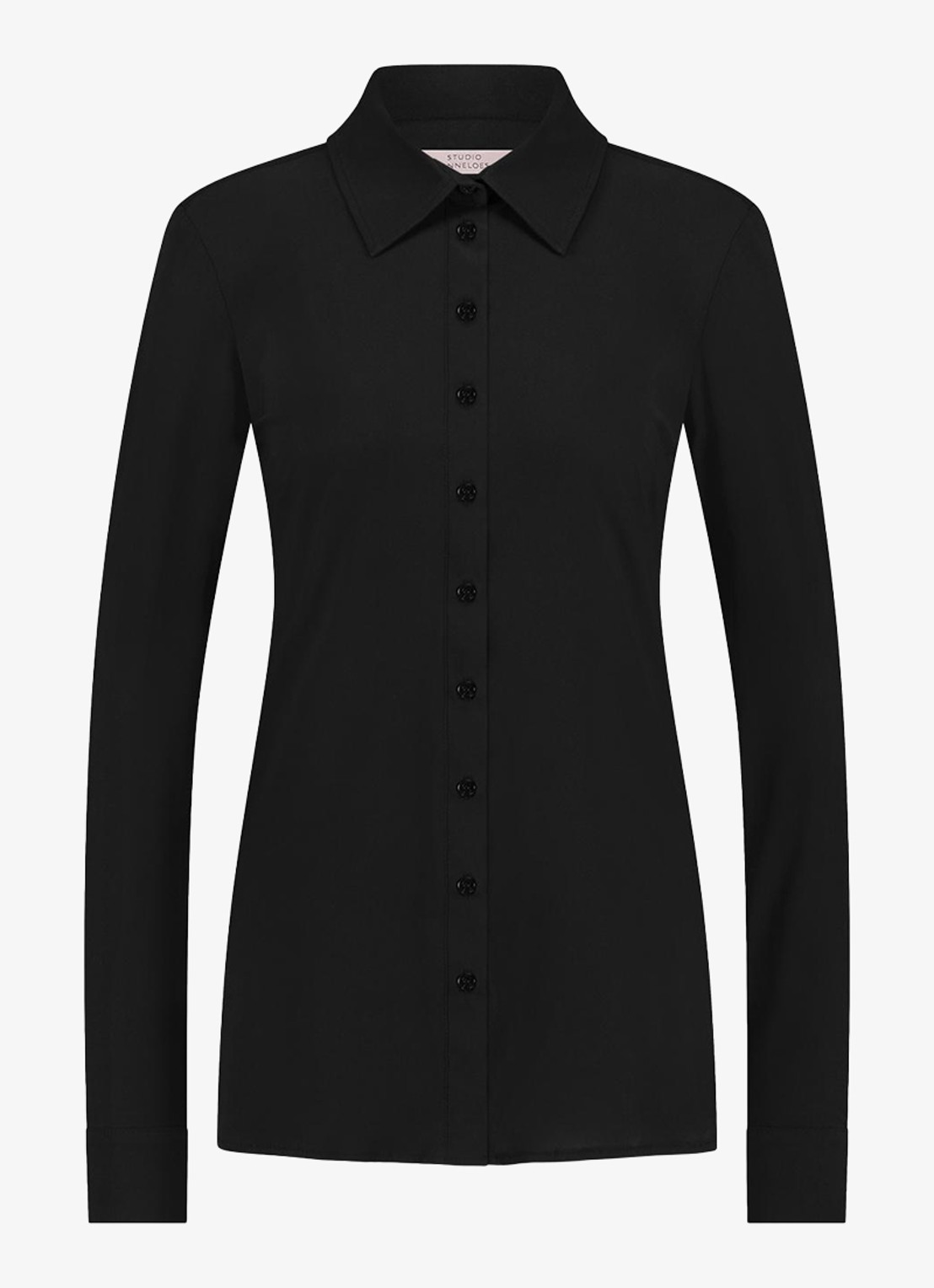 Studio Anneloes Poppy blouse met kraag - voorkant zwart