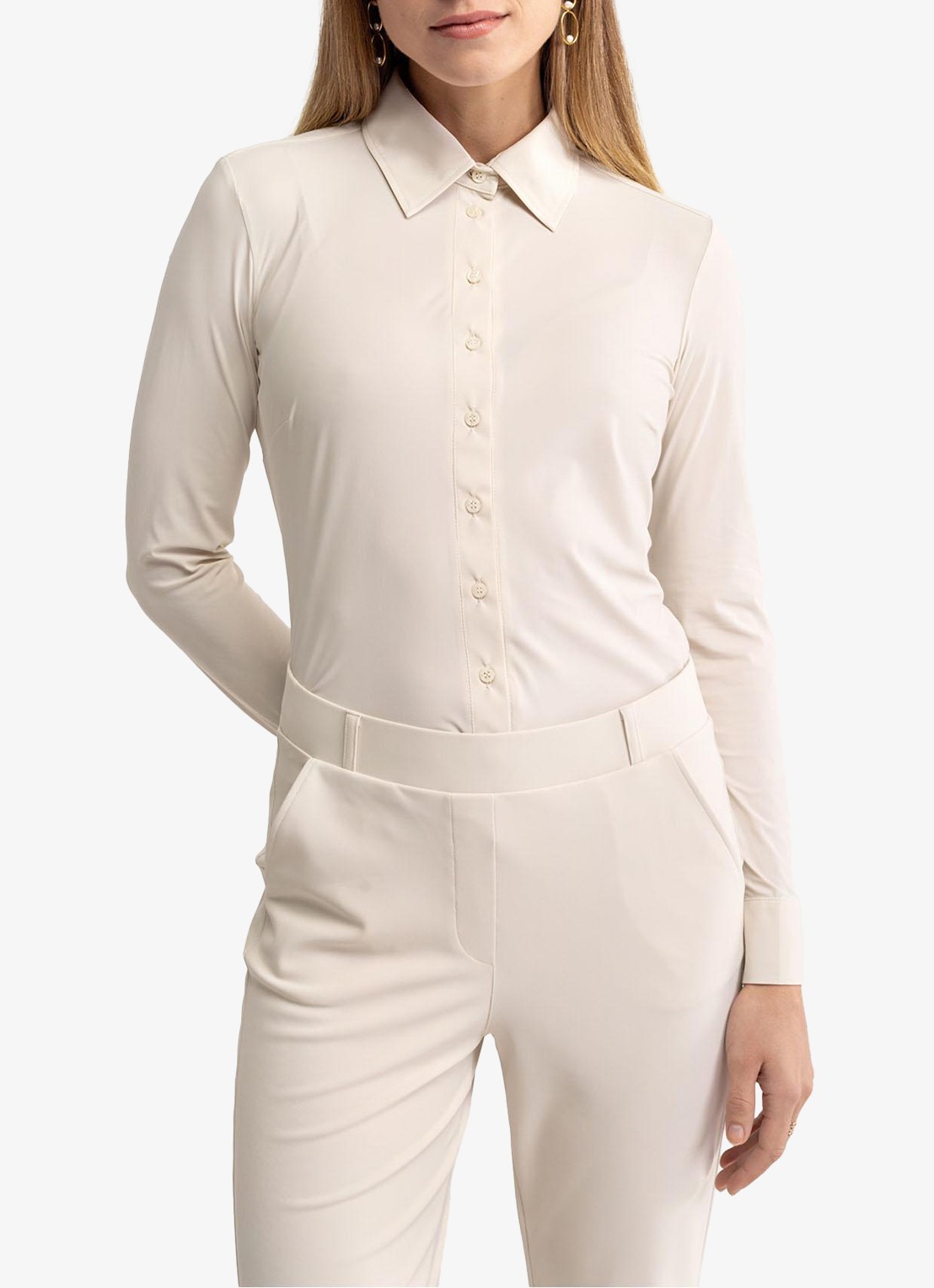 Studio Anneloes Poppy blouse met kraag - detail 3 gebroken wit