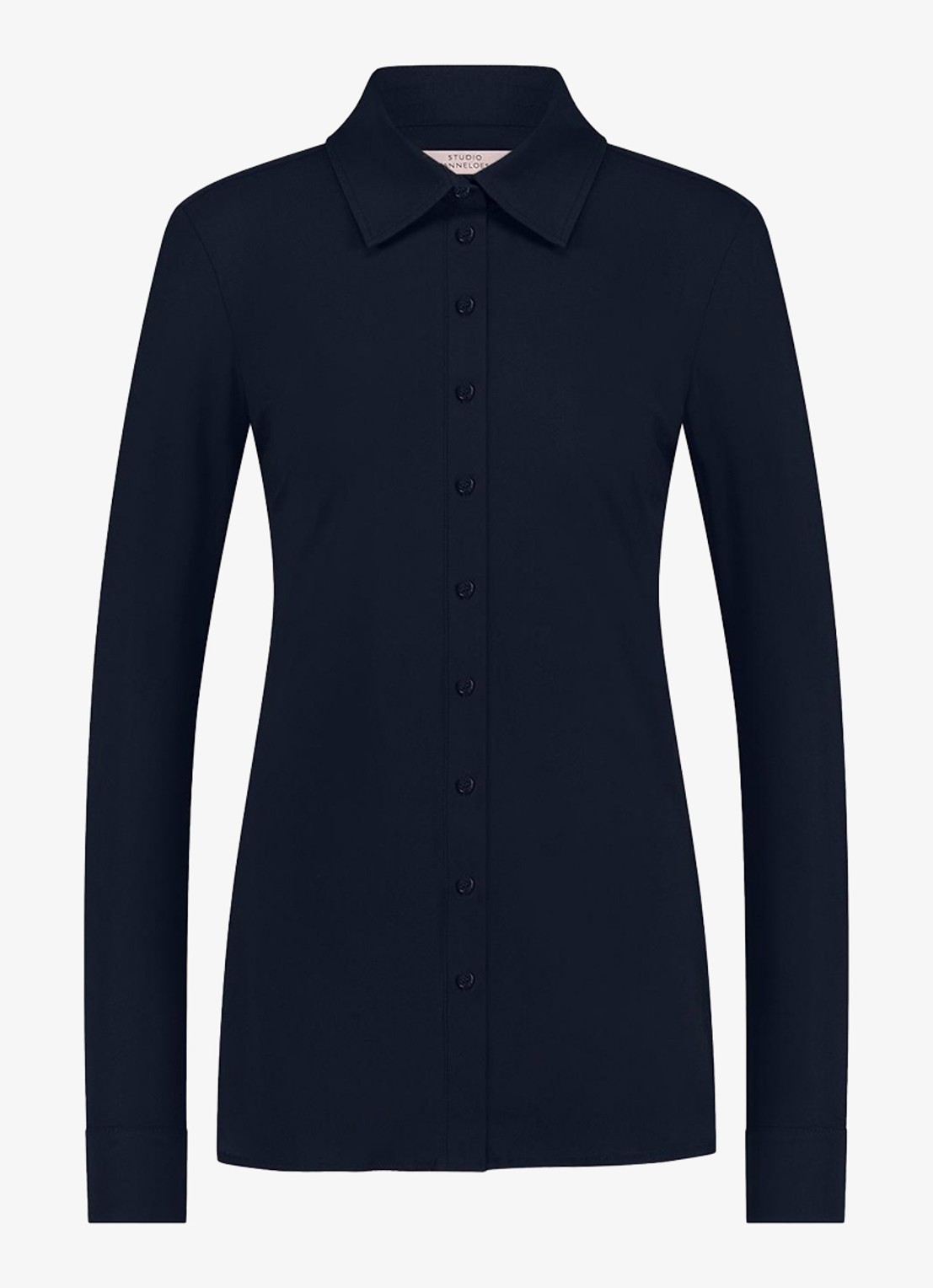 Studio Anneloes Poppy blouse met kraag - voorkant donkerblauw