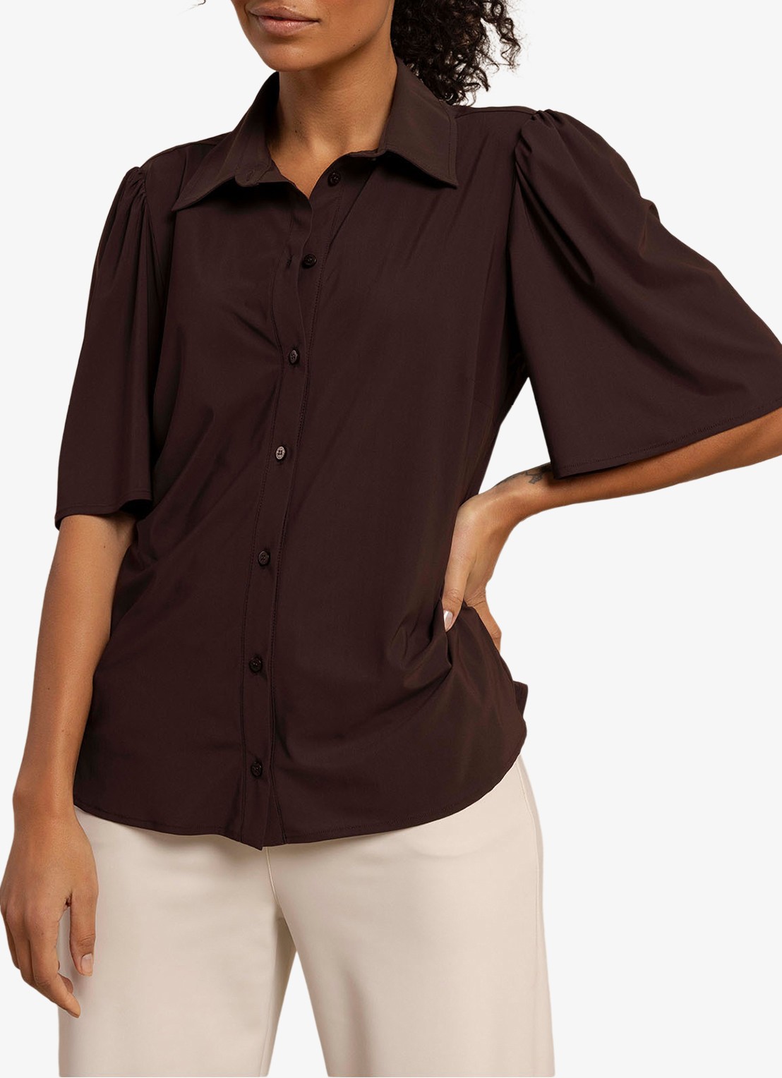 Studio Anneloes Poppy blouse met vlindermouw - detail 3 bruin