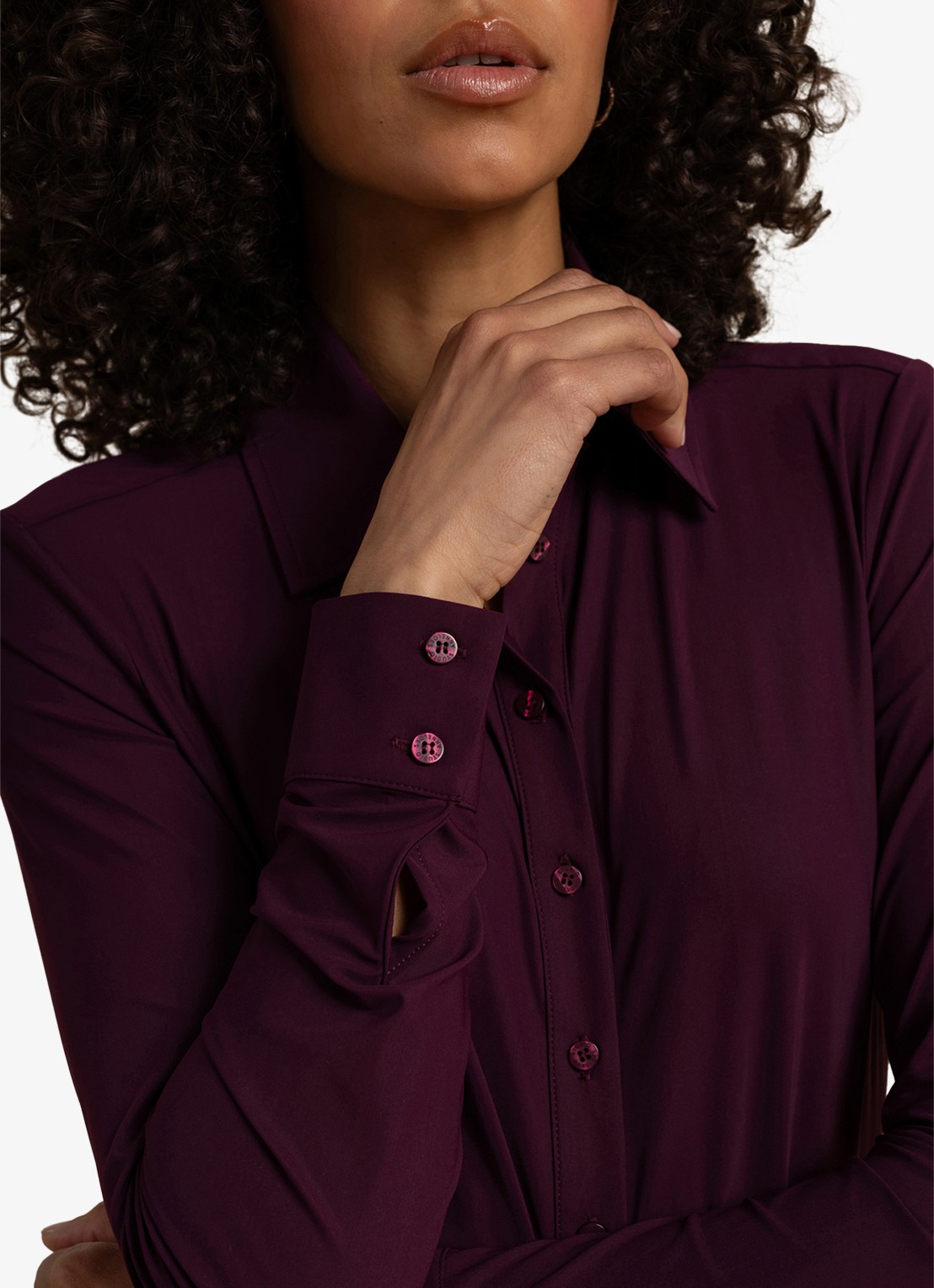 Studio Anneloes Poppy blouse - detail 4 aubergine