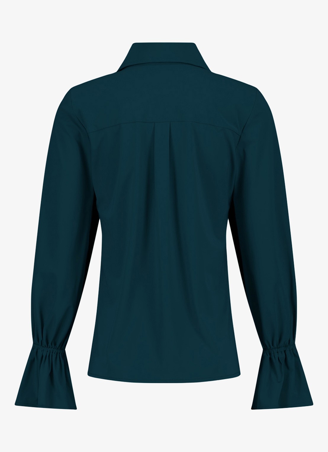 Studio Anneloes Raye blouse met trompetmouw - achterkant petrol