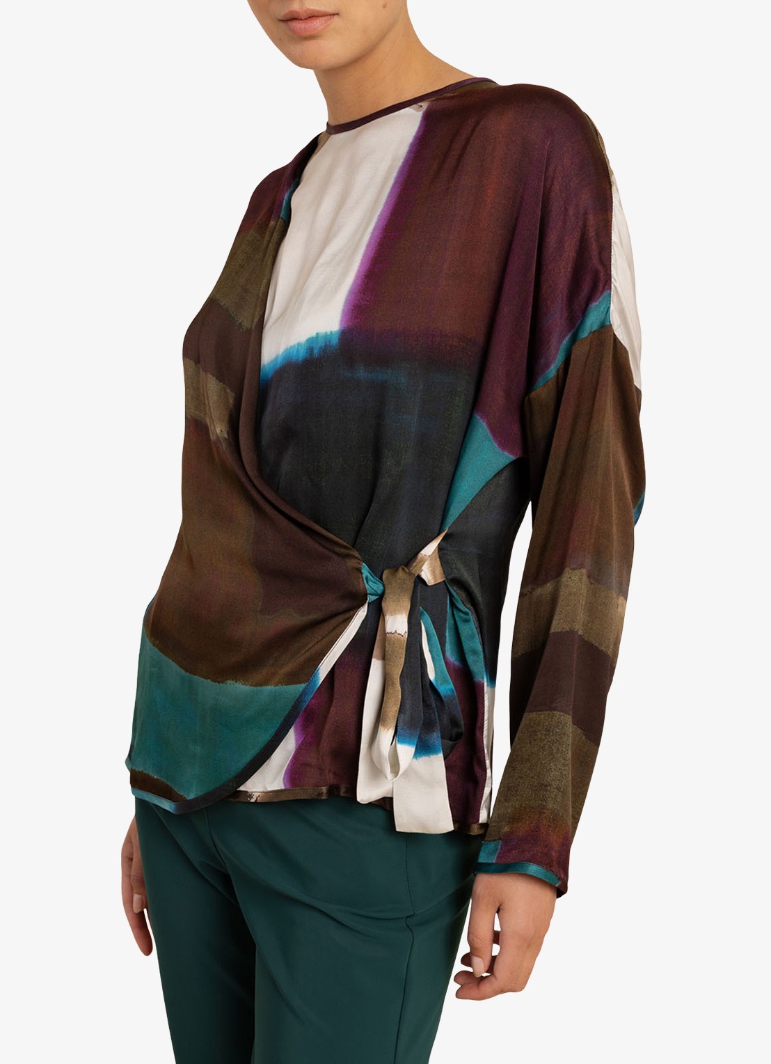 Studio Anneloes Raye top met tie-dye dessin - detail multicolor