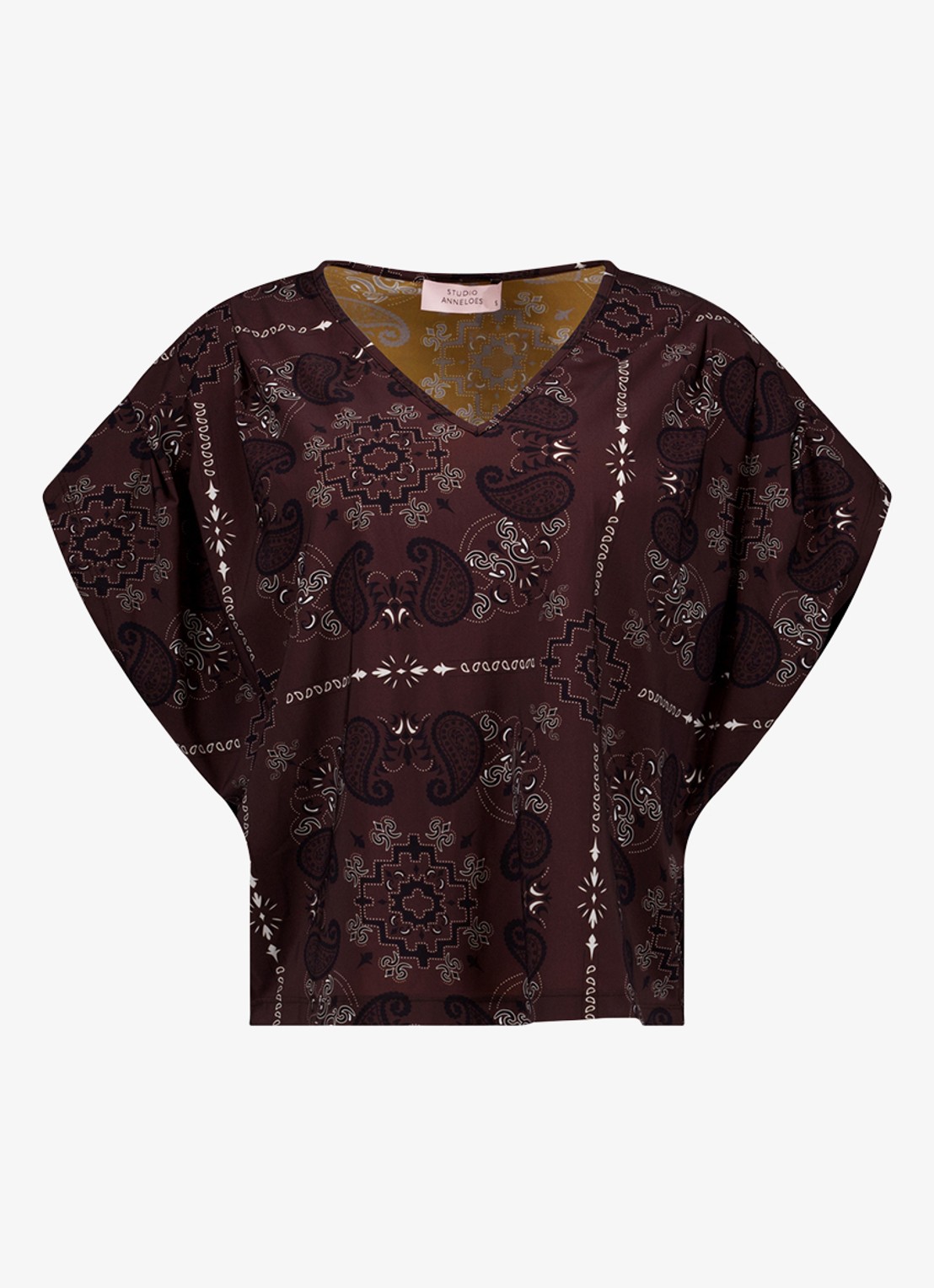 Studio Anneloes Renske top met paisley print - voorkant 4 bruin
