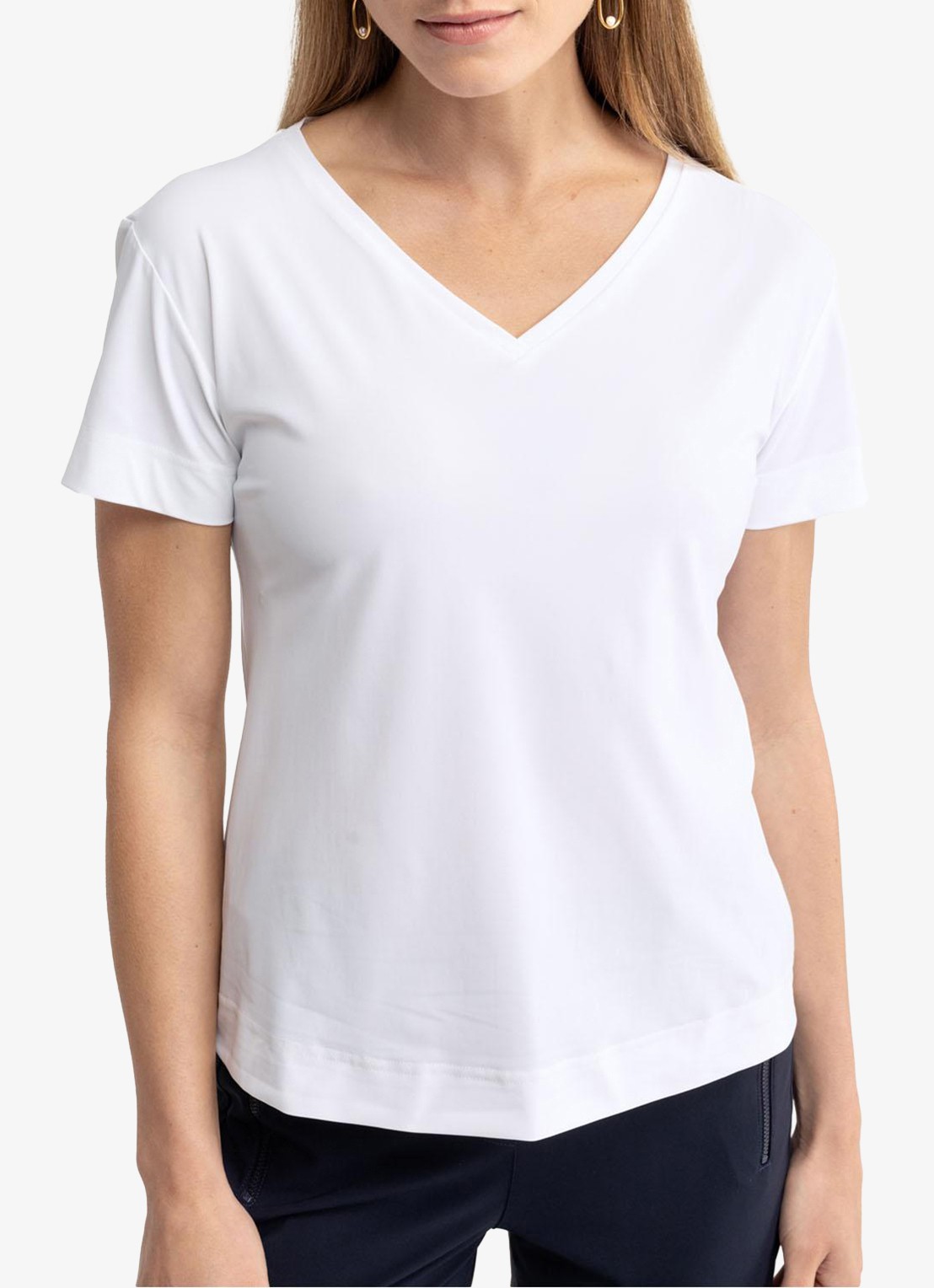 Studio Anneloes Roller T-shirt met V-hals - detail 2 wit
