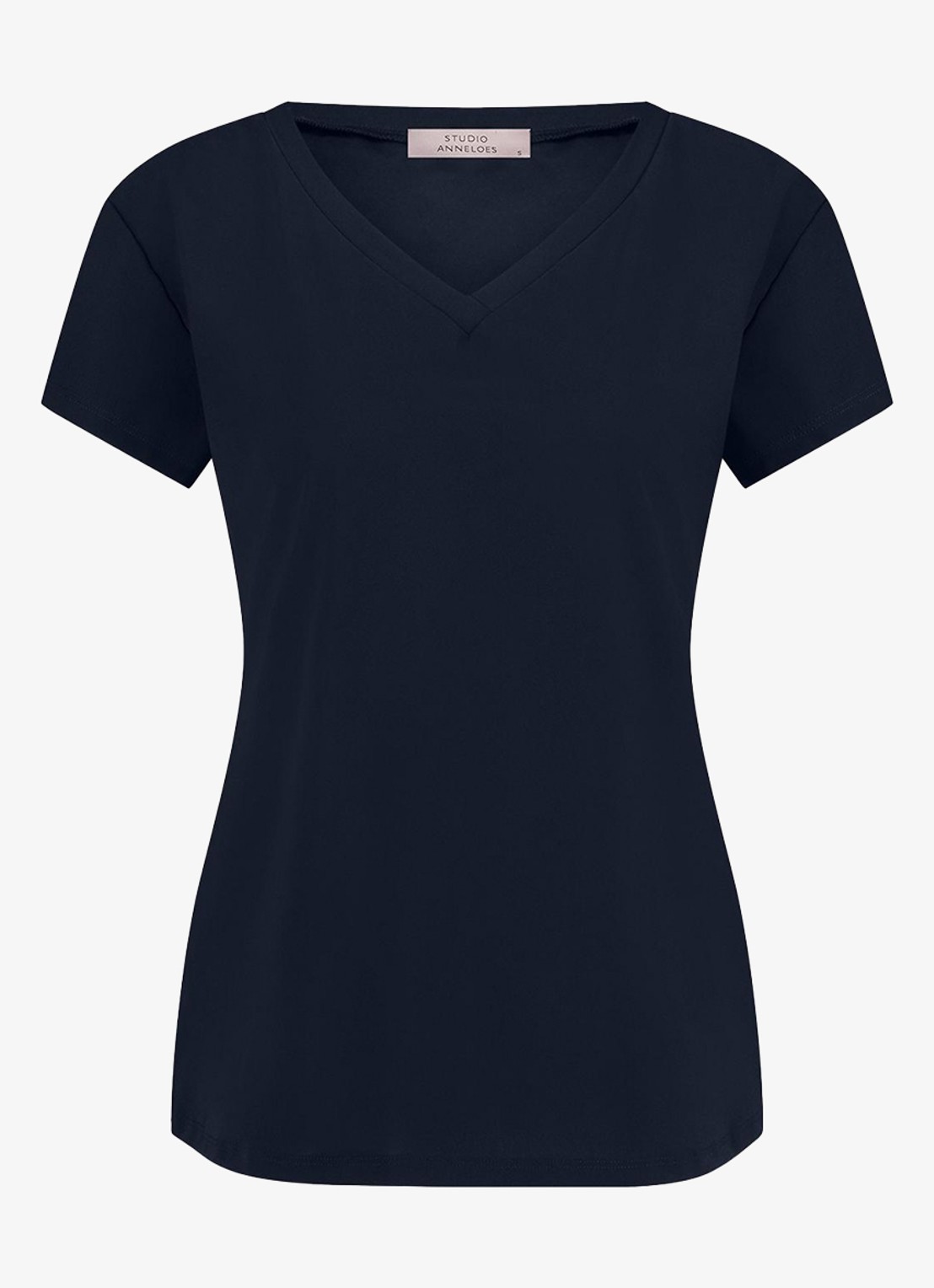 Studio Anneloes Roller T-shirt met V-hals - voorkant 3 donkerblauw