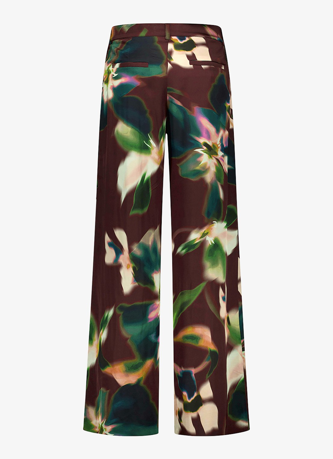Studio Anneloes Sien loose fit pantalon met print  - detail 2 donkerbruin