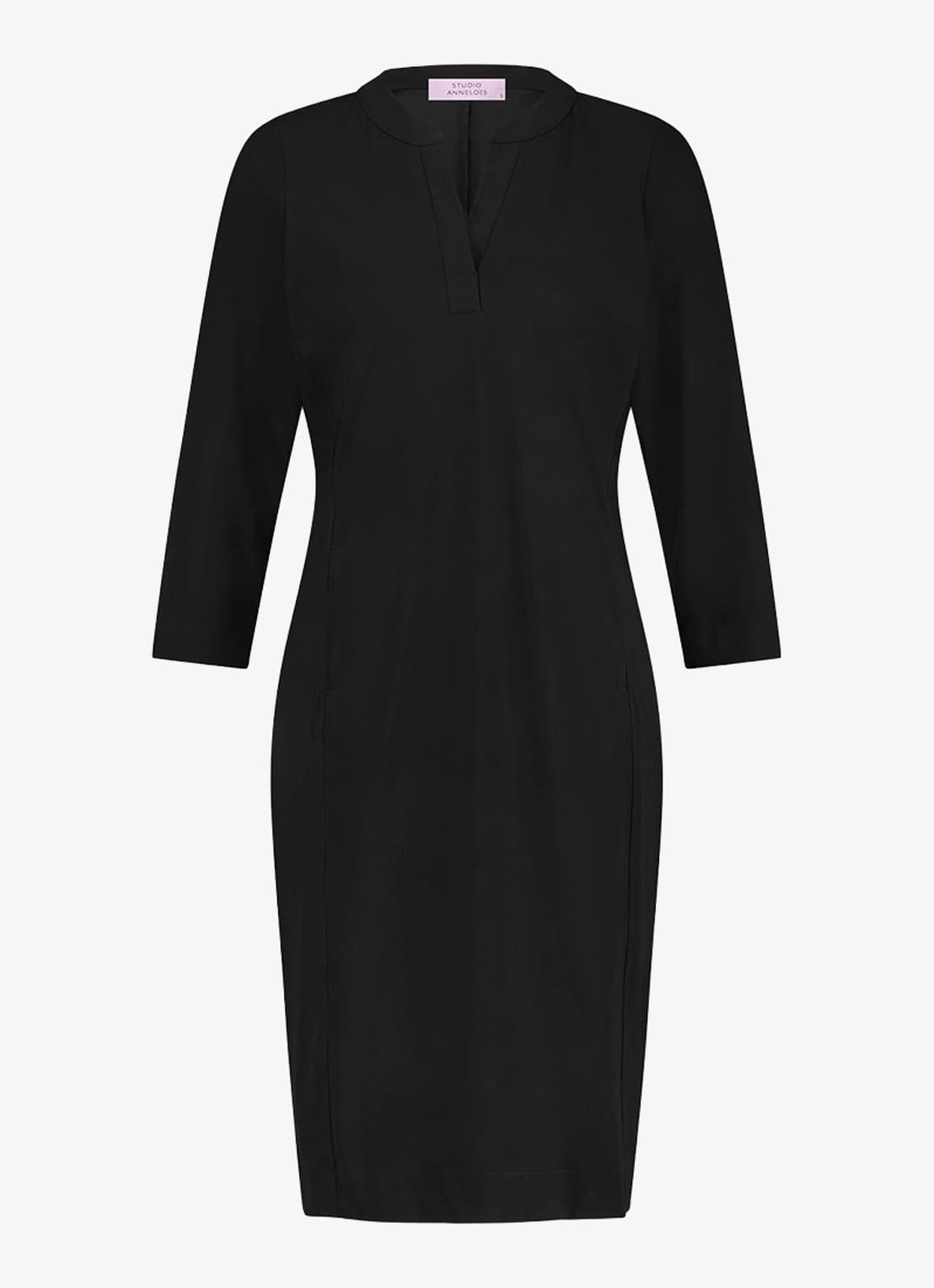 Studio Anneloes Simplicity mini tuniekjurk met steekzakken - voorkant 4 zwart