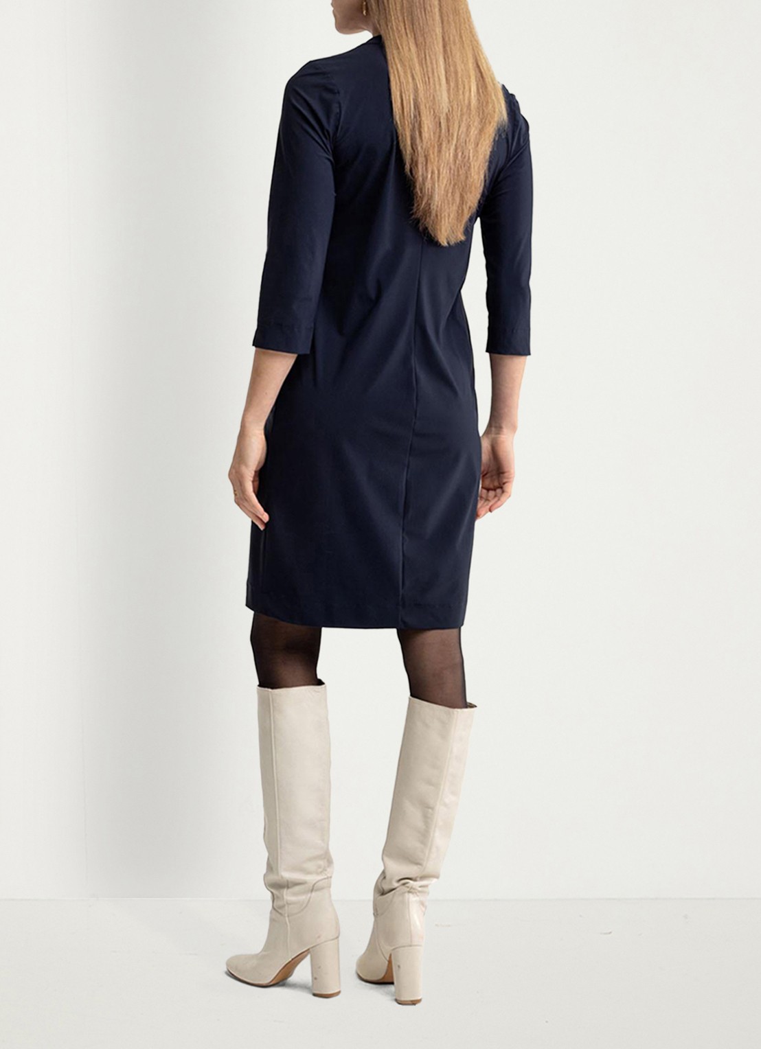 Studio Anneloes Simplicity mini tuniekjurk met steekzakken - achterkant donkerblauw