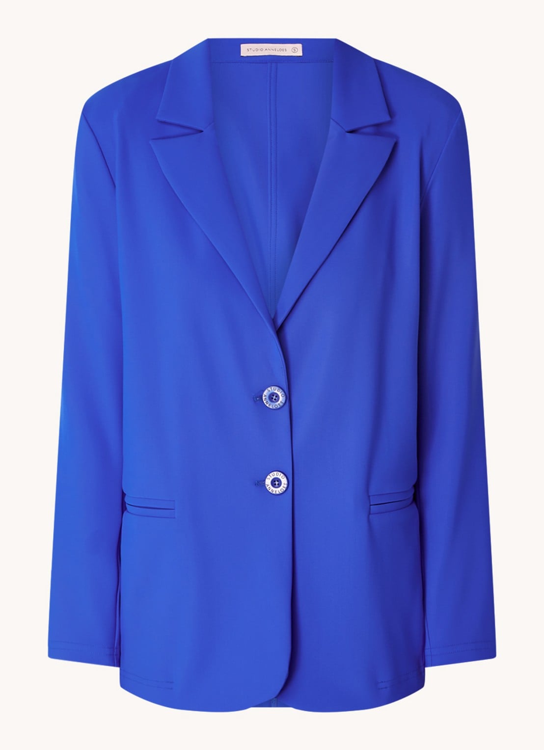 Studio Anneloes Sofia Bonded blazer van travelstof  - voorkant 3 kobaltblauw