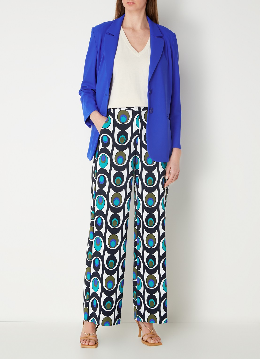 Studio Anneloes Sofia Bonded blazer van travelstof  - voorkant 4 kobaltblauw