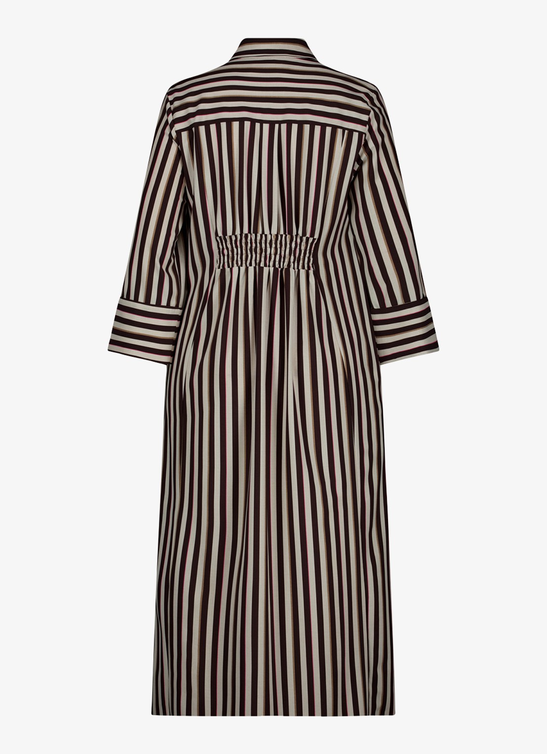 Studio Anneloes Soof midi blousejurk met steekzakken - achterkant 3 donkerbruin