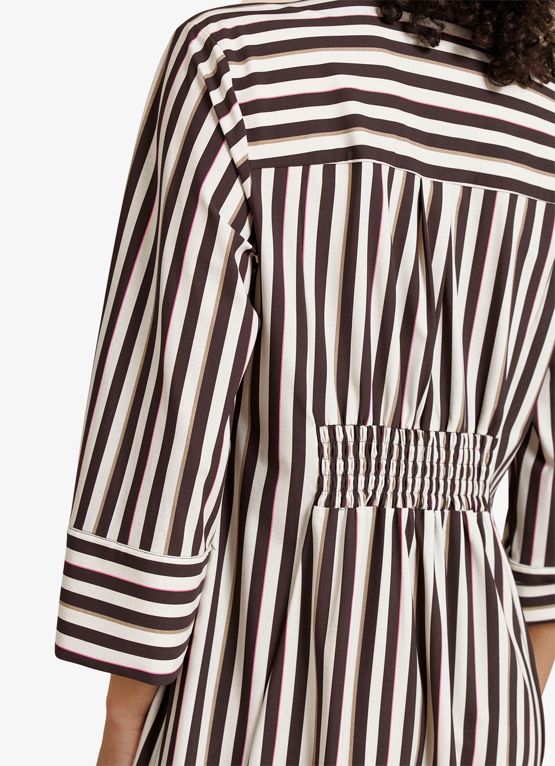 Studio Anneloes Soof midi blousejurk met steekzakken - detail 2 donkerbruin