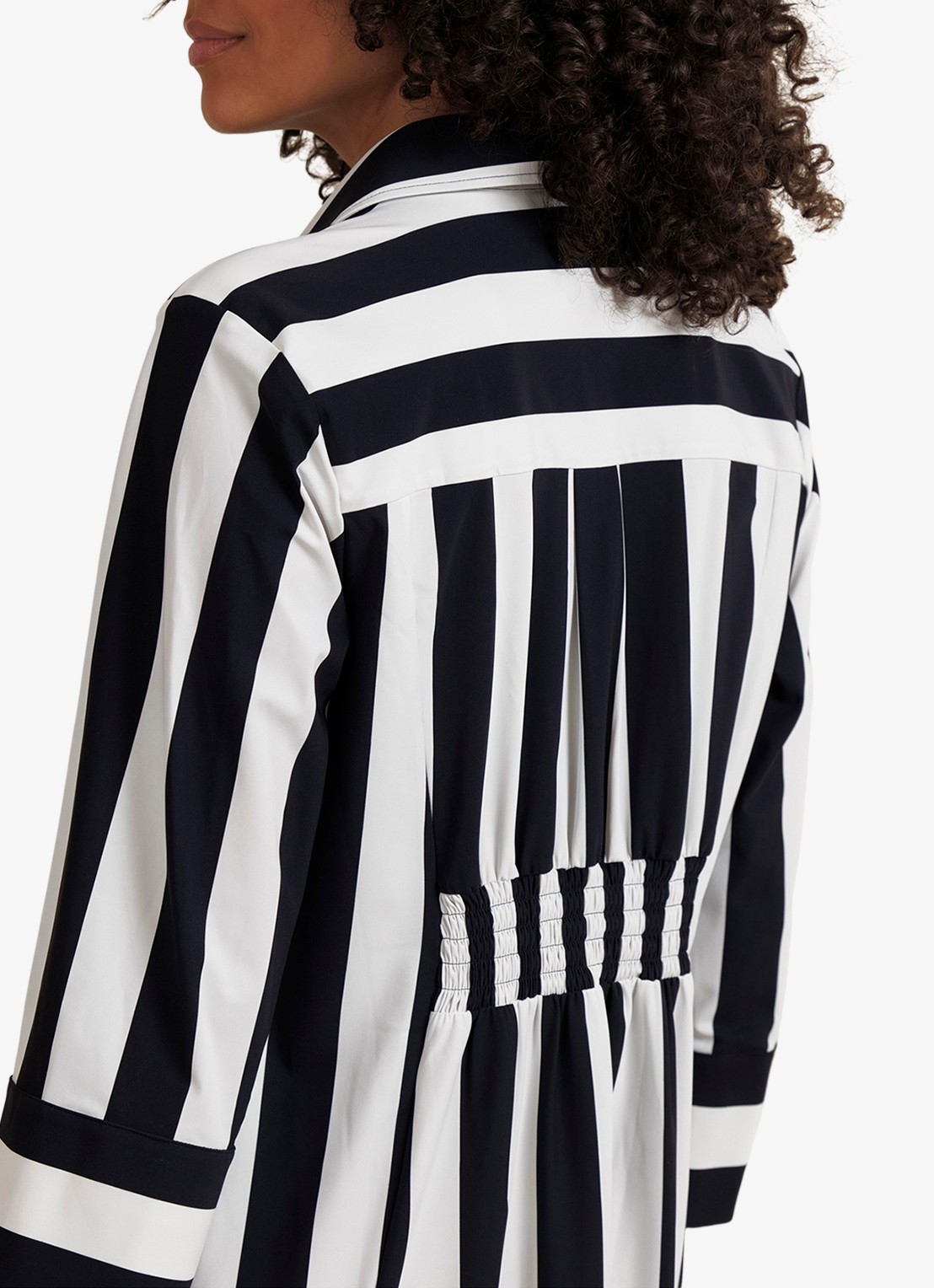 Studio Anneloes Soof stripe dress midi blouse jurk met streepprint - detail 3 multicolor