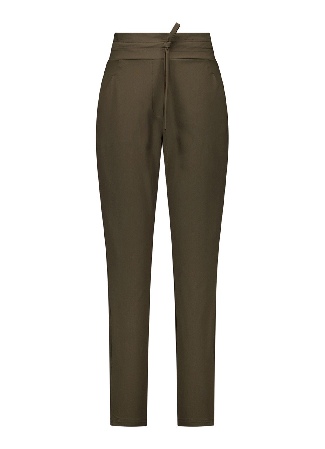 Studio Anneloes Stairdown pantalon met trekkoord - voorkant bronsgroen