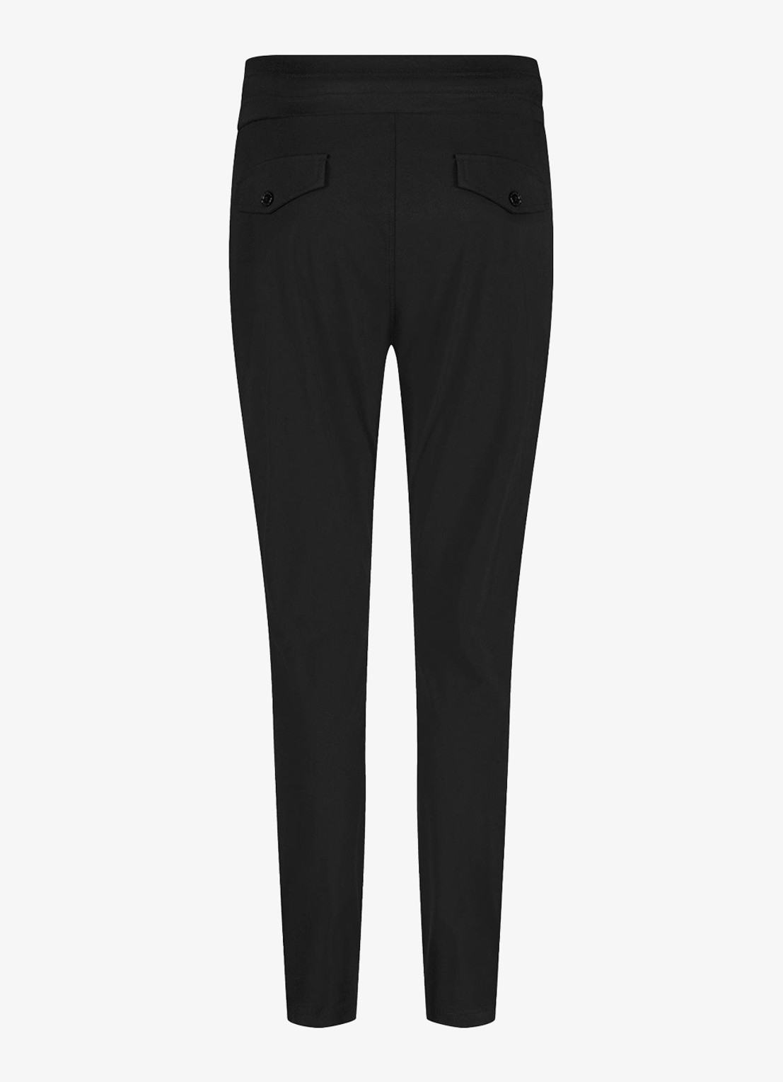 Studio Anneloes Startup high waist cropped slim fit broek met trekkoord - detail 5 zwart