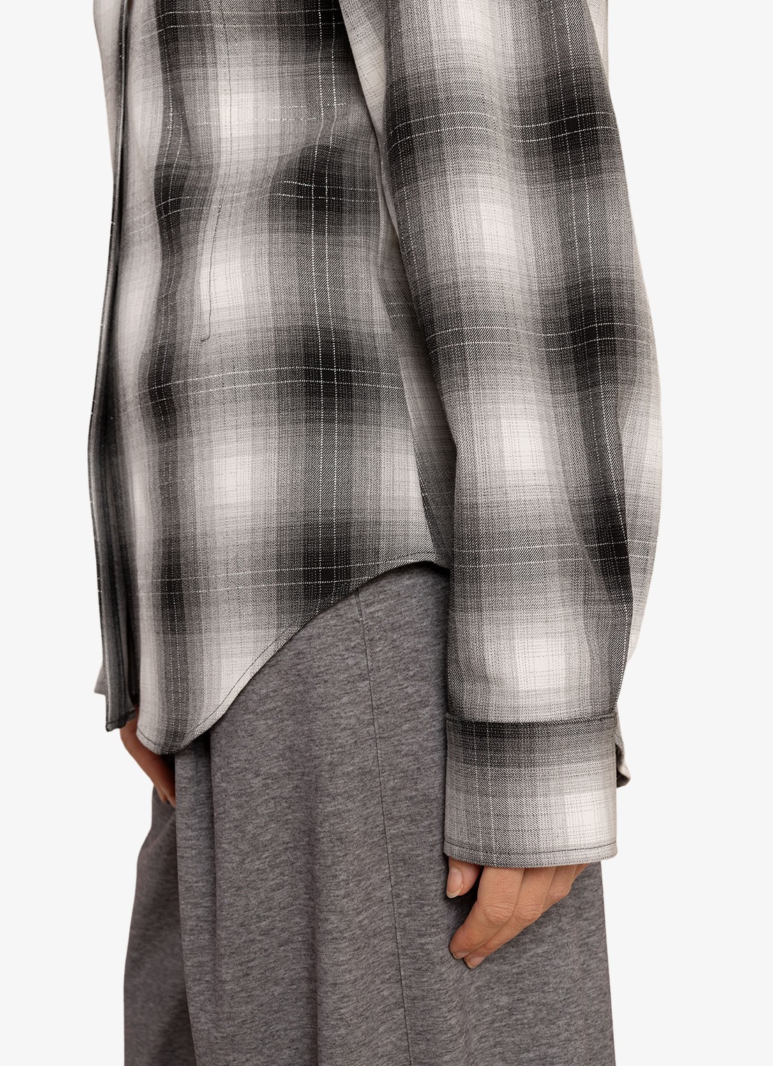 Studio Anneloes Tally blouse met ruit dessin en lurex - detail 3 grijs