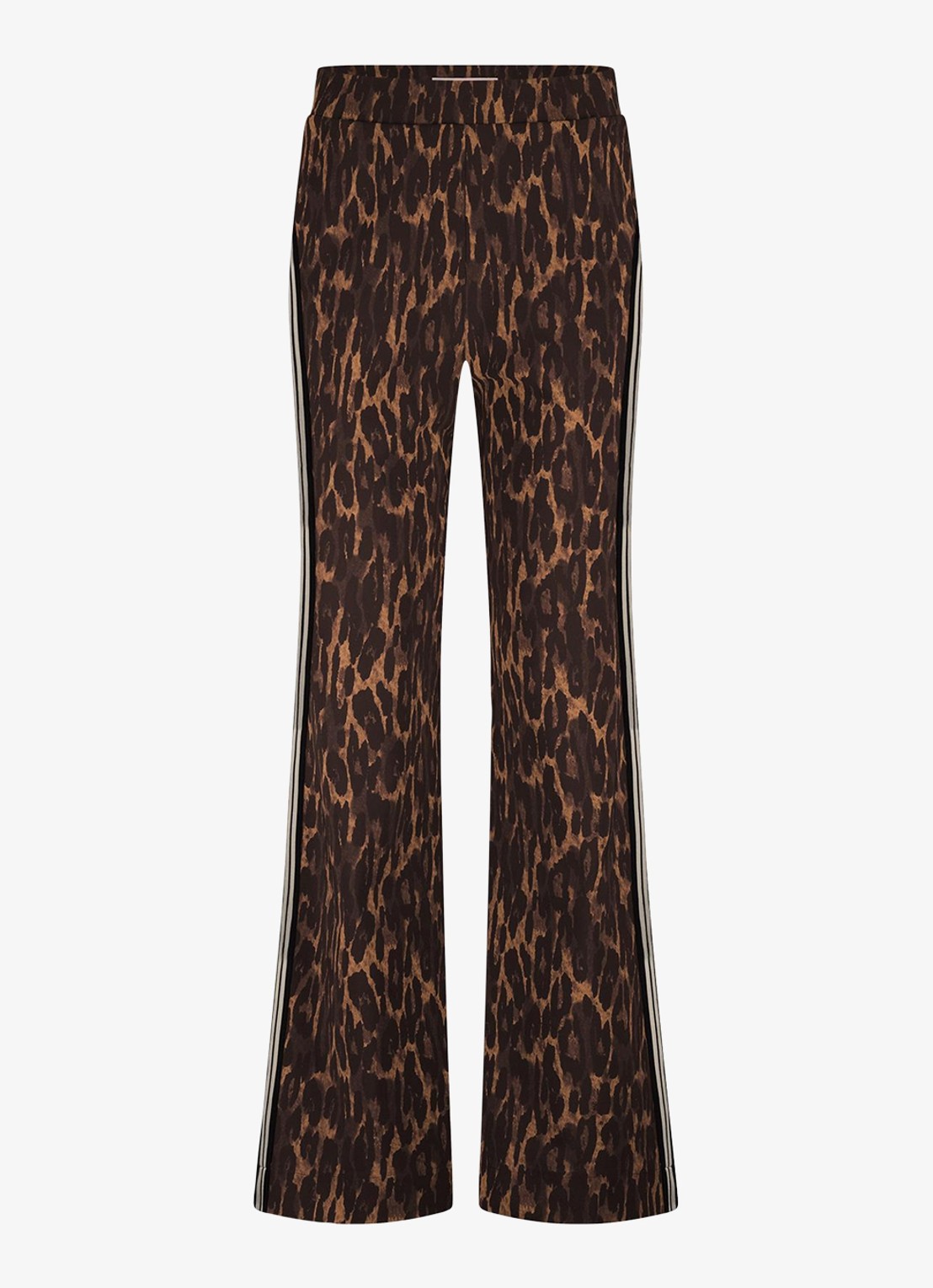Studio Anneloes Trainer high waist wide fit pantalon met dierenprint - voorkant oranjebruin