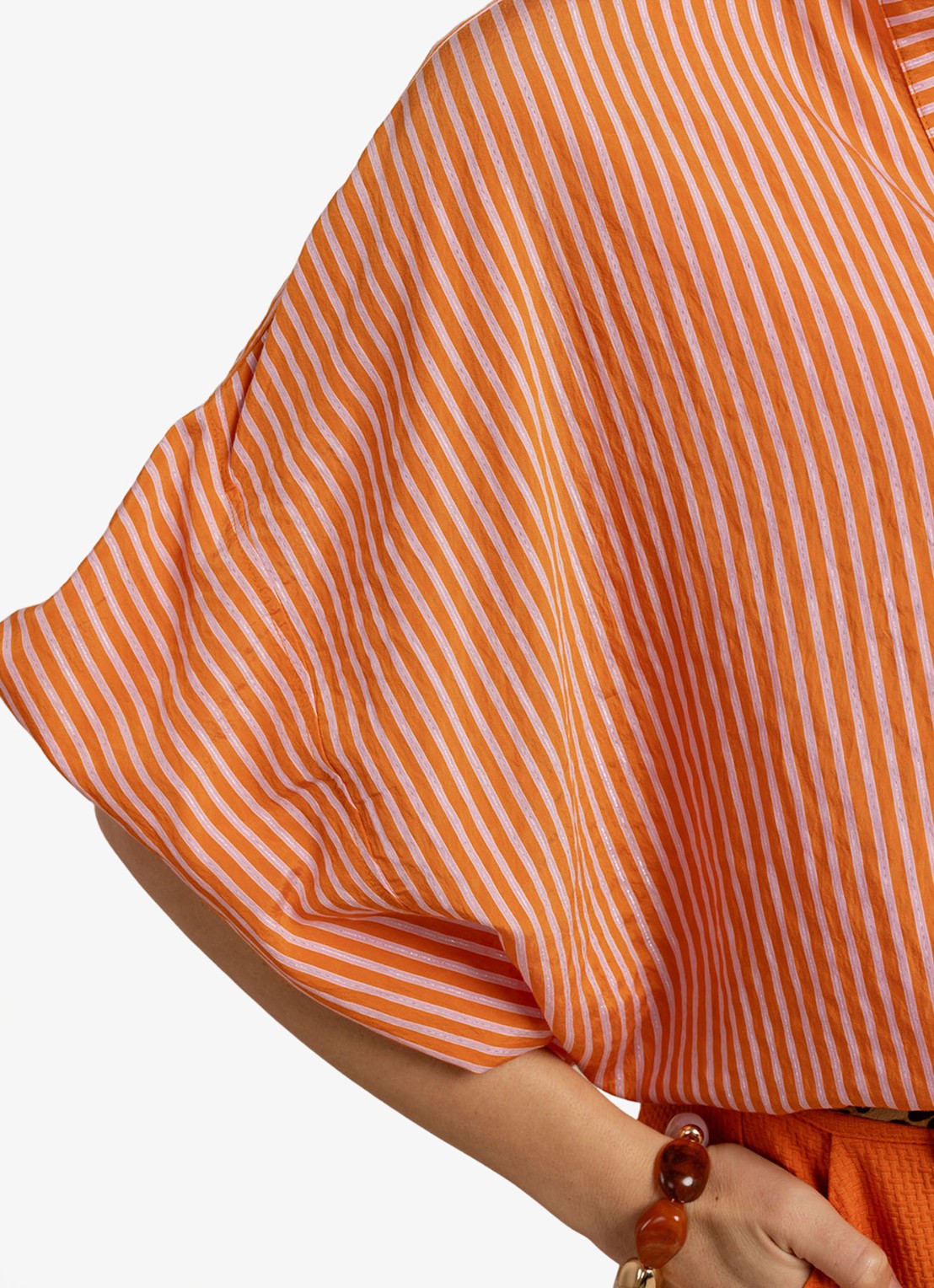 Studio Anneloes Tuniek met streepprint - detail 3 oranje