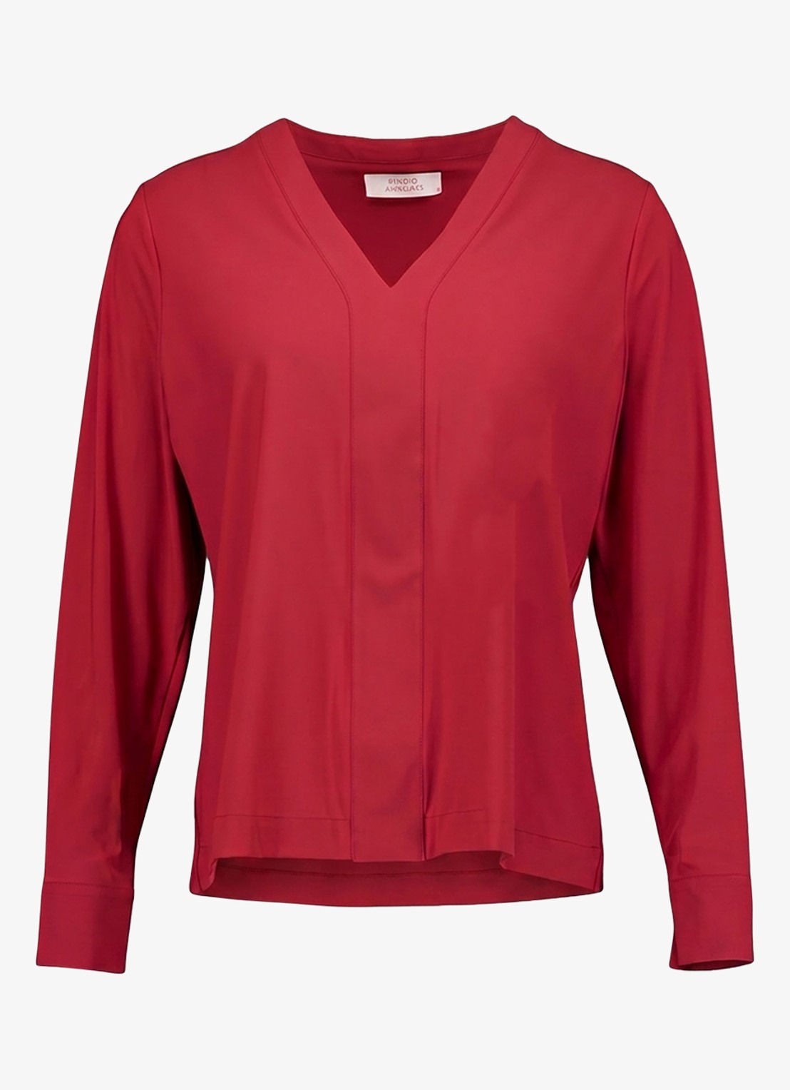 Studio Anneloes Ulla top met V-hals - voorkant 4 koraalrood