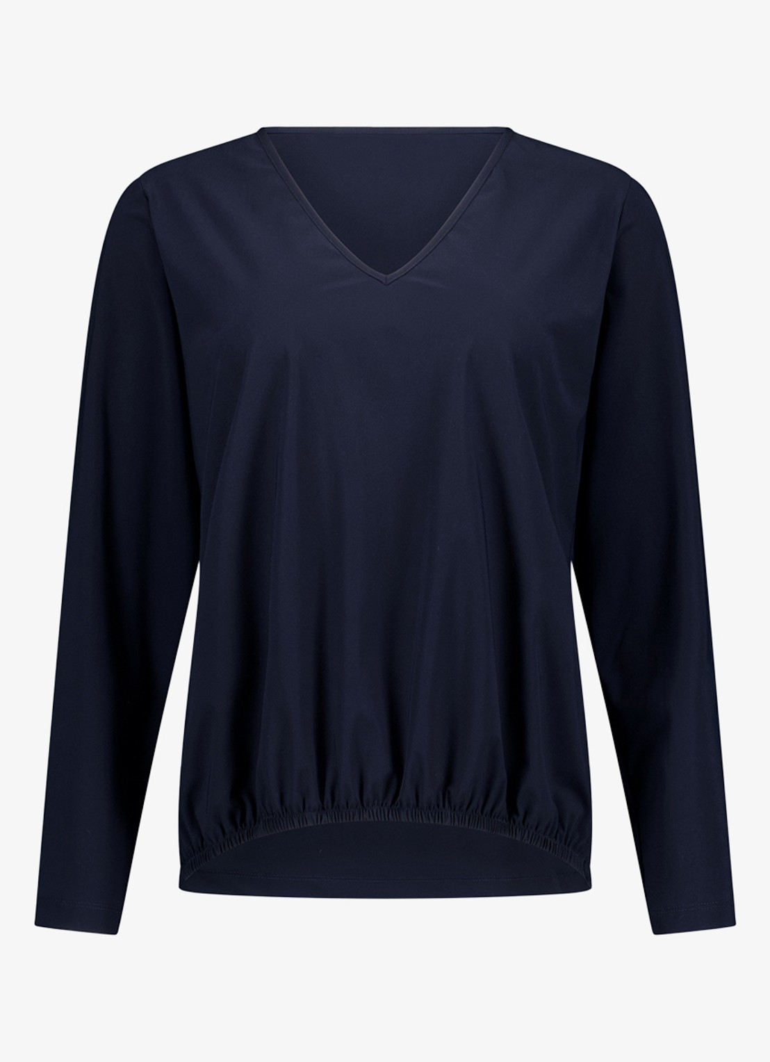 Studio Anneloes Vicky long sleeve shirt met plooien - voorkant 4 donkerblauw