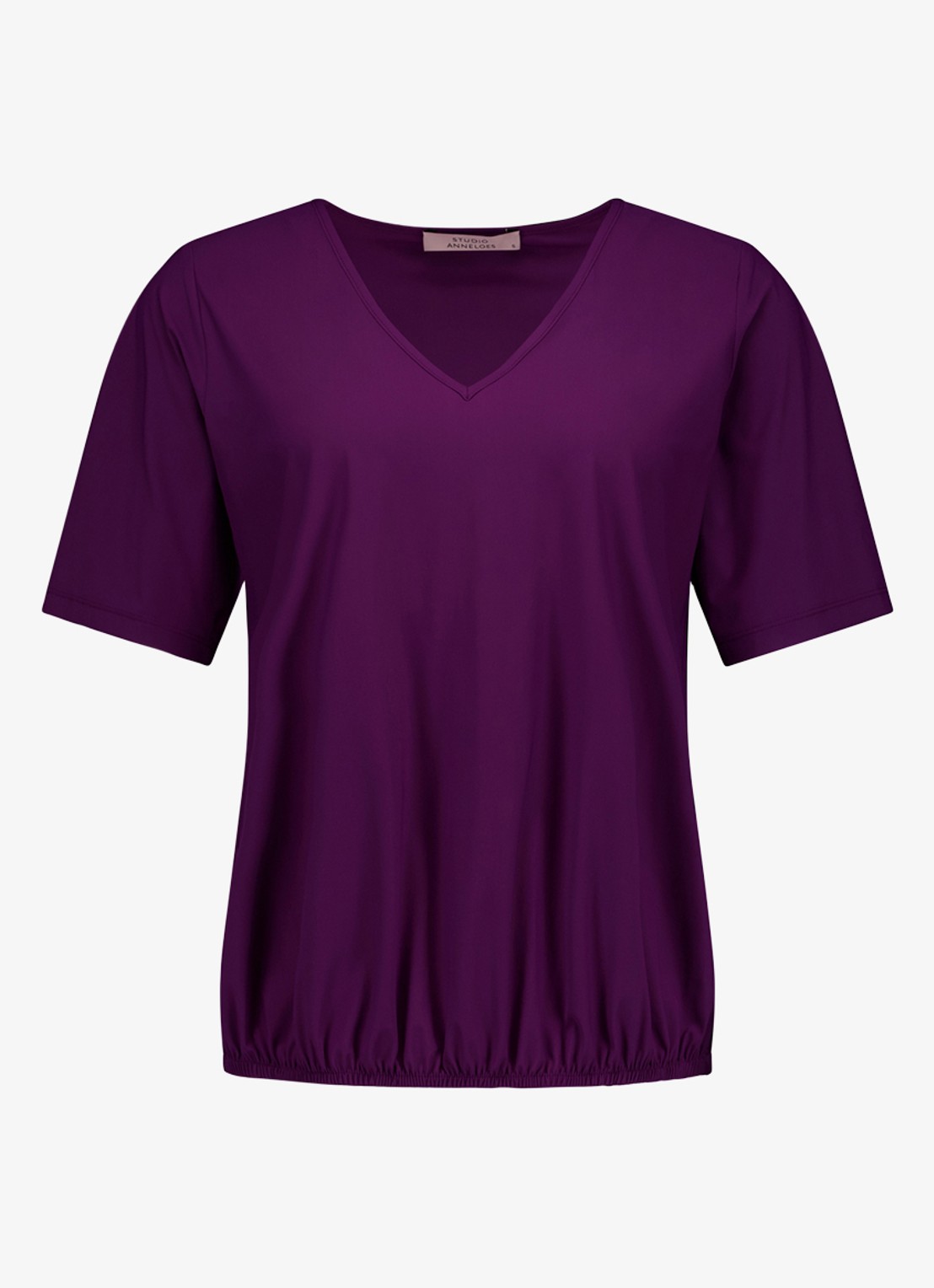 Studio Anneloes Vicky T-shirt met V-hals - voorkant 2 paars