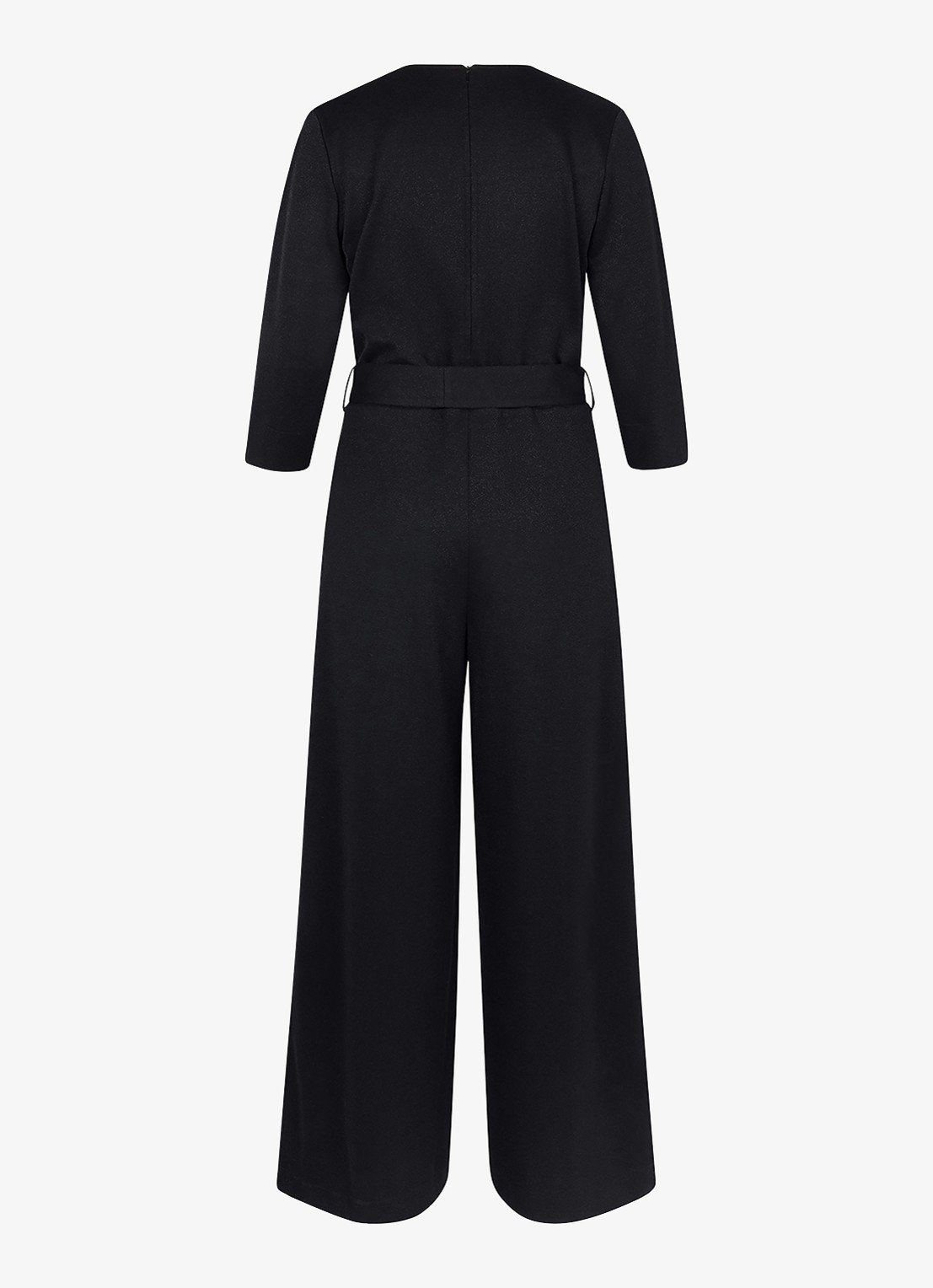 Studio Anneloes Wide fit jumpsuit met lurex en strikceintuur - achterkant zwart