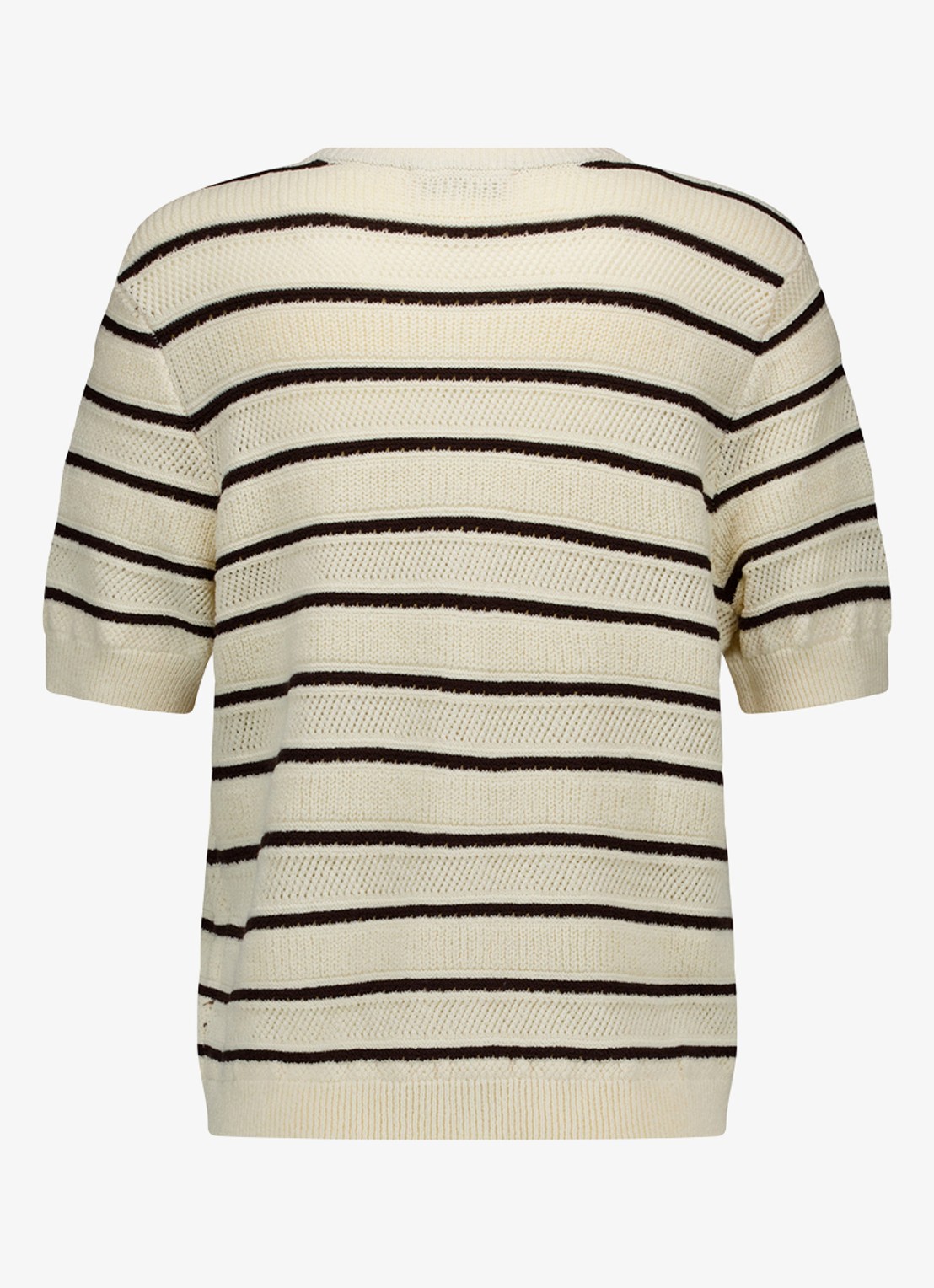 Studio Anneloes Yara fijngebreid vest met streepprint - achterkant 2 creme