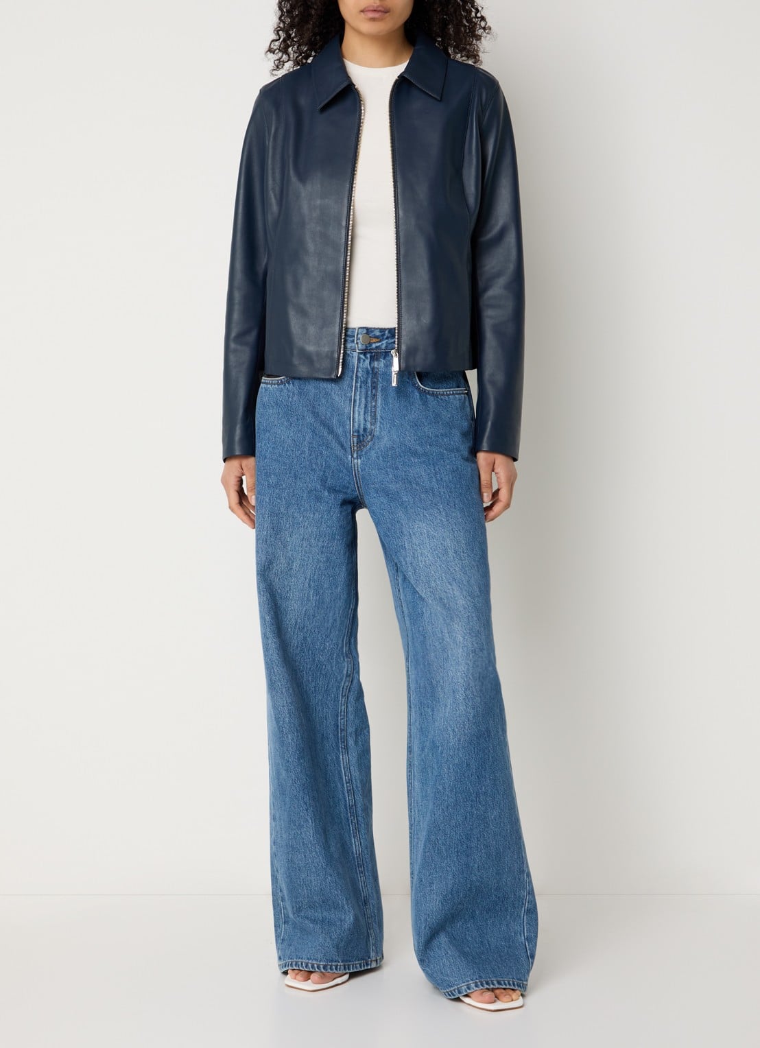 STUDIO AR Cassie jack van schapenleer - voorkant 2 donkerblauw