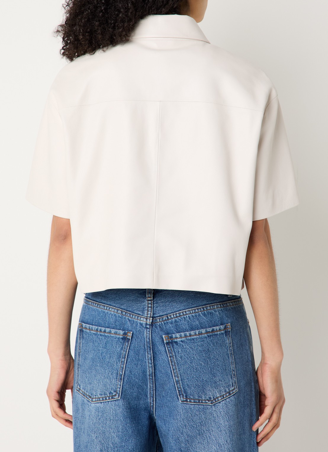 STUDIO AR Eveline blouse van schapenleer - achterkant 4 grijs