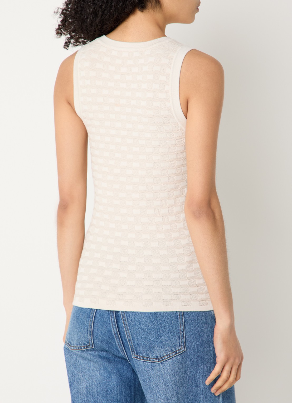 STUDIO AR Laney tanktop met structuur - achterkant 4 ivoor