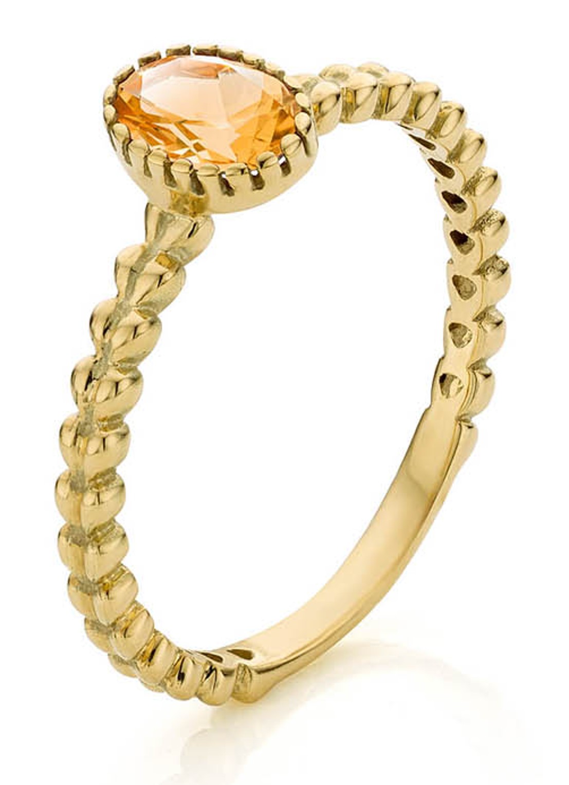 Studio Kroewe Caes ring  van 14 karaat geelgoud met citrien - detail geelgoud