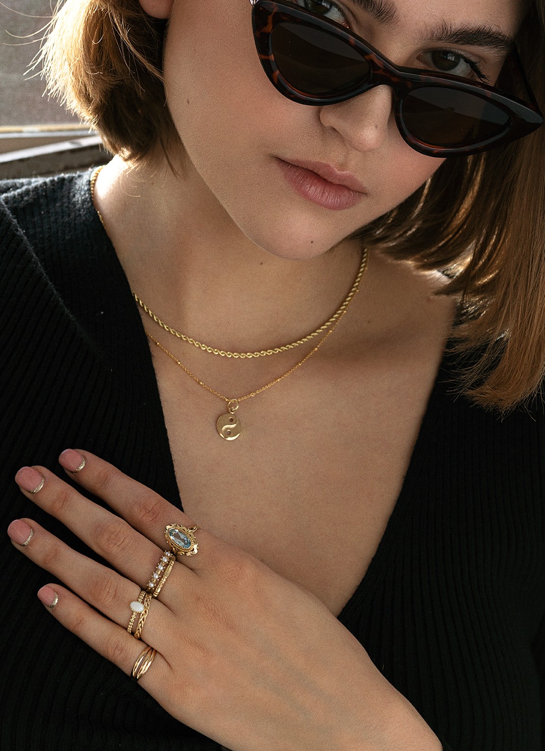 Studio Kroewe Fallon ring van 14 karaat geelgoud met parel - detail 4 geelgoud