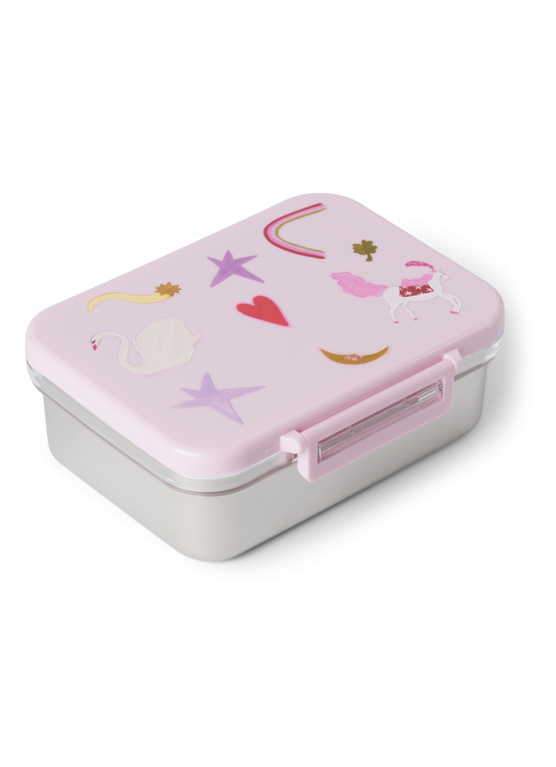 Studio Noos Broodtrommel met print 94 cl - voorkant blauw