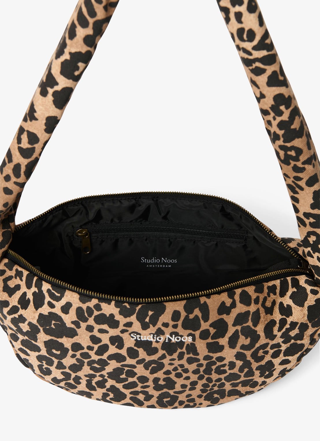 Studio Noos Crossbodytas met dierenprint - detail 5 bruin