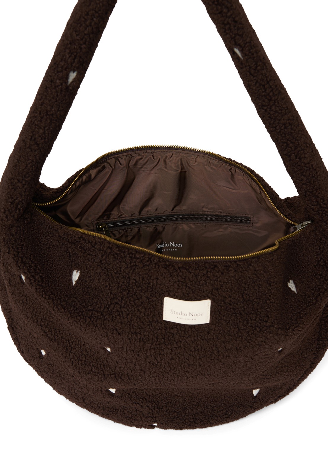 Studio Noos Crossbodytas van teddy - detail 3 donkerbruin