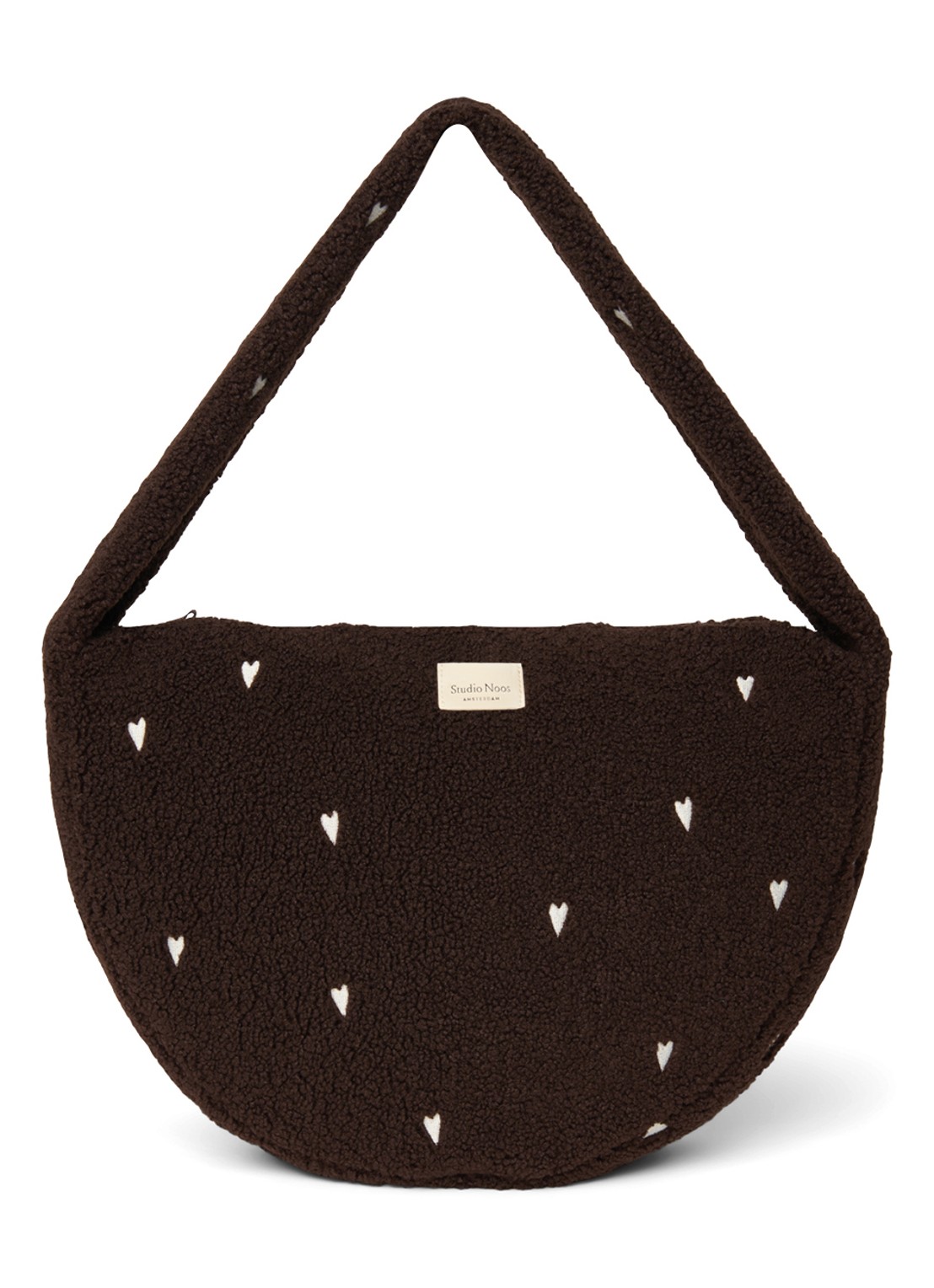 Studio Noos Crossbodytas van teddy - voorkant 5 donkerbruin