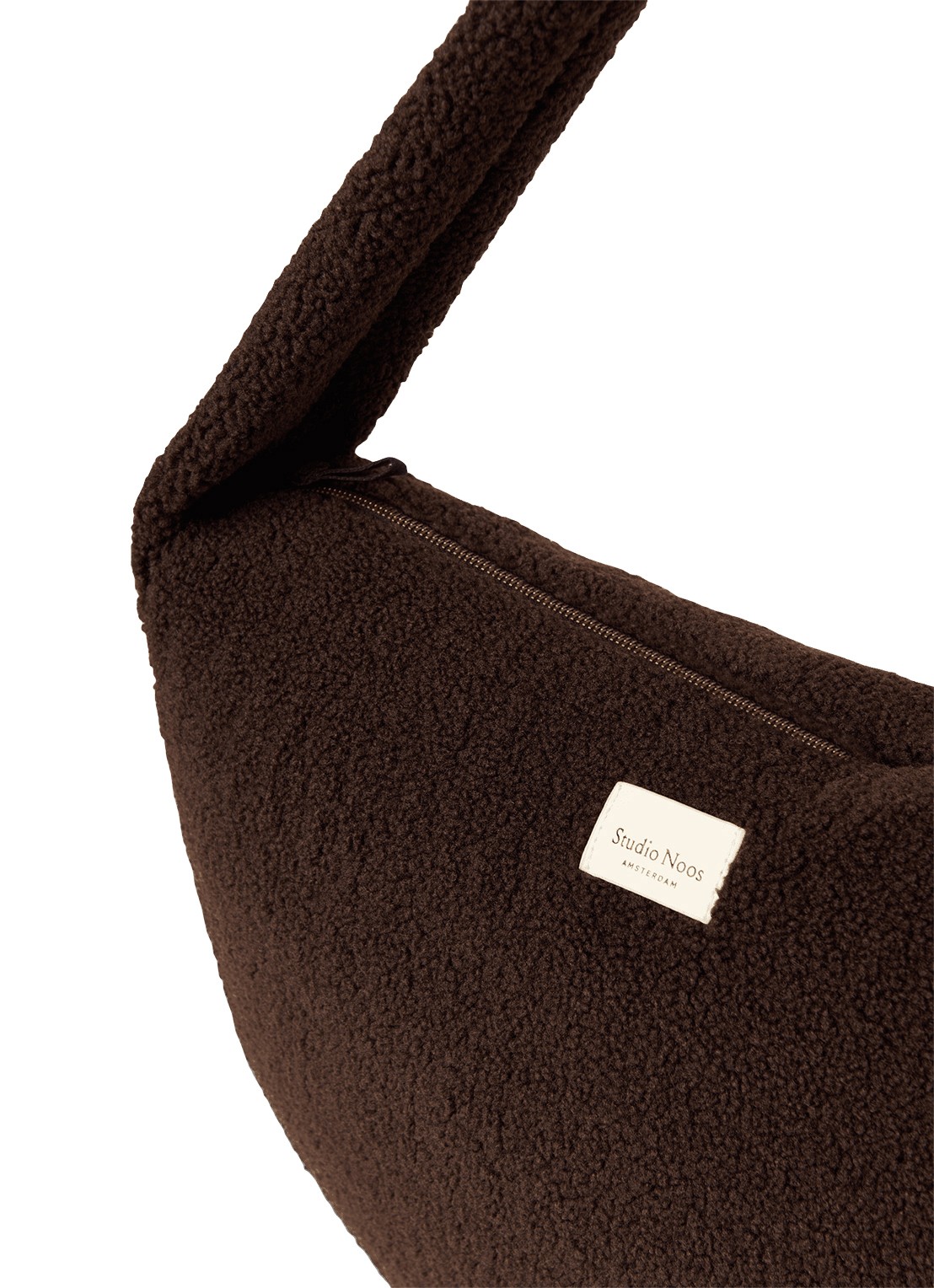 Studio Noos Crossbodytas van teddy - detail 2 chocoladebruin