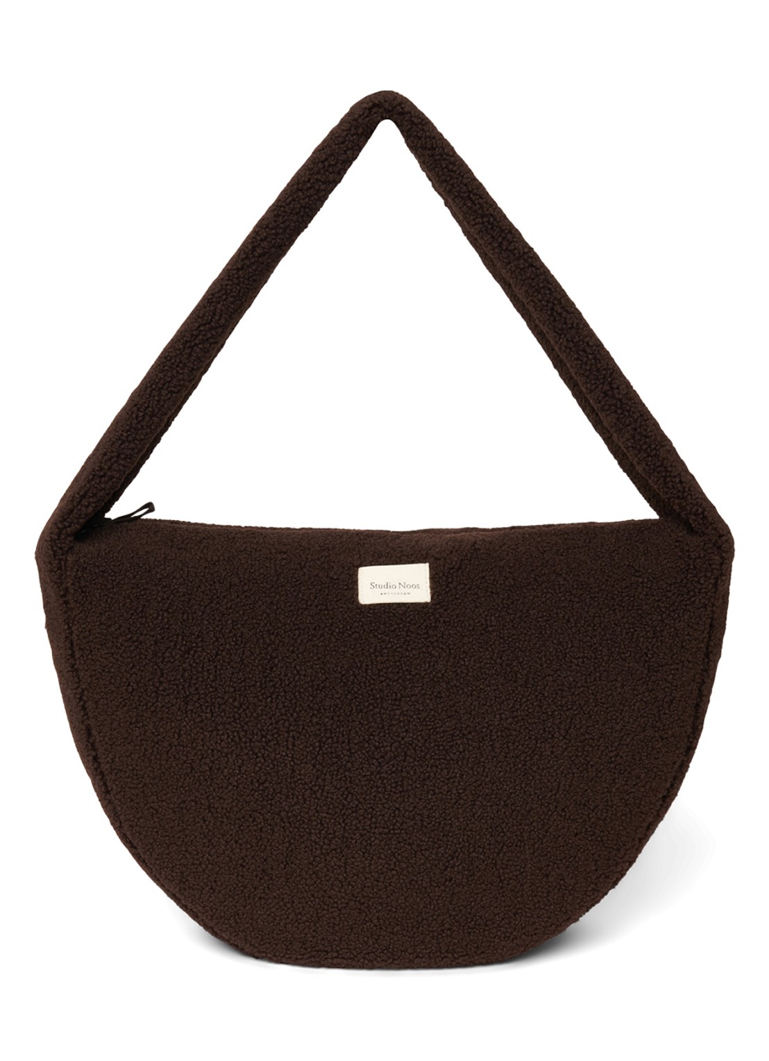 Studio Noos Crossbodytas van teddy - voorkant 5 chocoladebruin