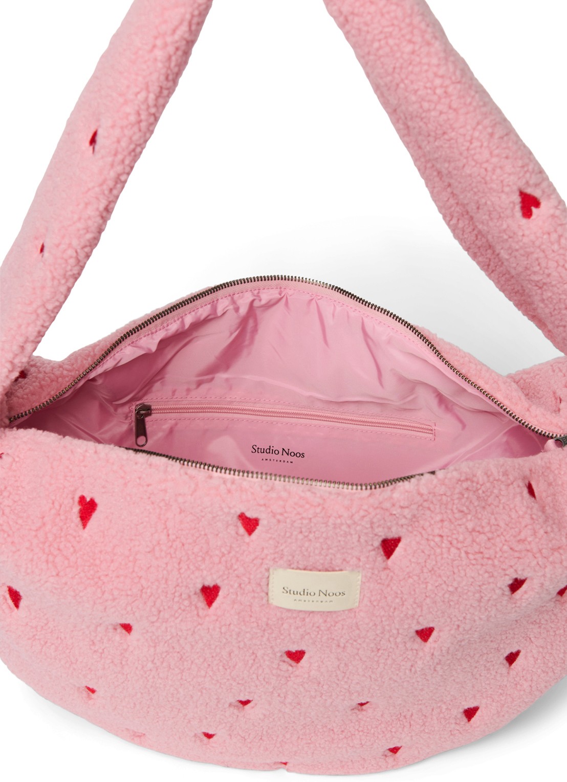 Studio Noos Crossbodytas van teddy - achterkant 6 lichtblauw