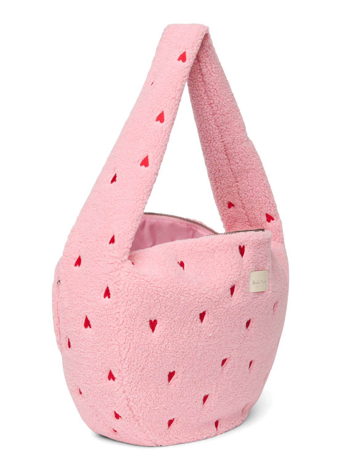Studio Noos Crossbodytas van teddy - detail 3 lichtblauw