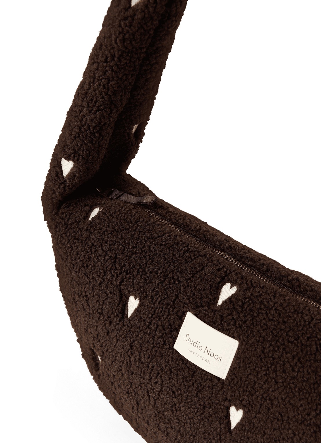 Studio Noos Crossbodytas van teddy - detail 2 donkerbruin