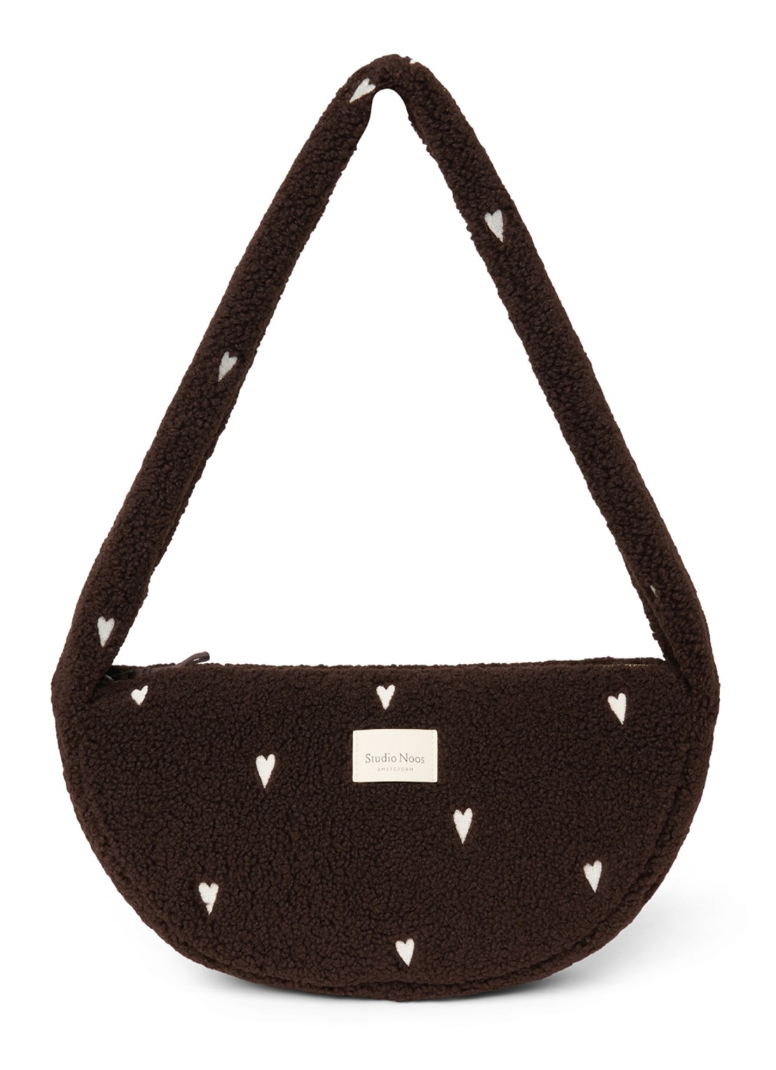Studio Noos Crossbodytas van teddy - voorkant 5 donkerbruin
