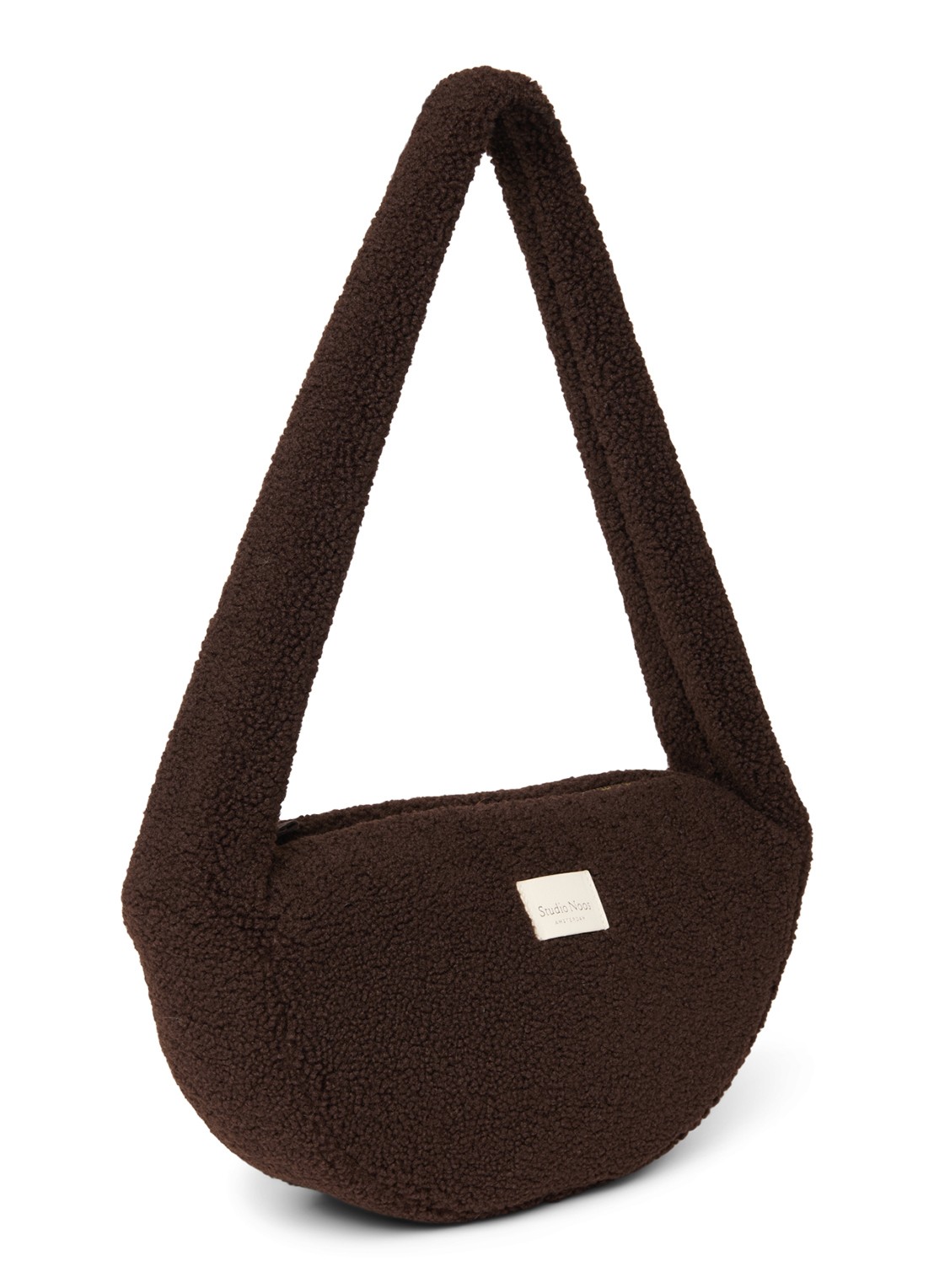 Studio Noos Crossbodytas van teddy - achterkant 6 chocoladebruin