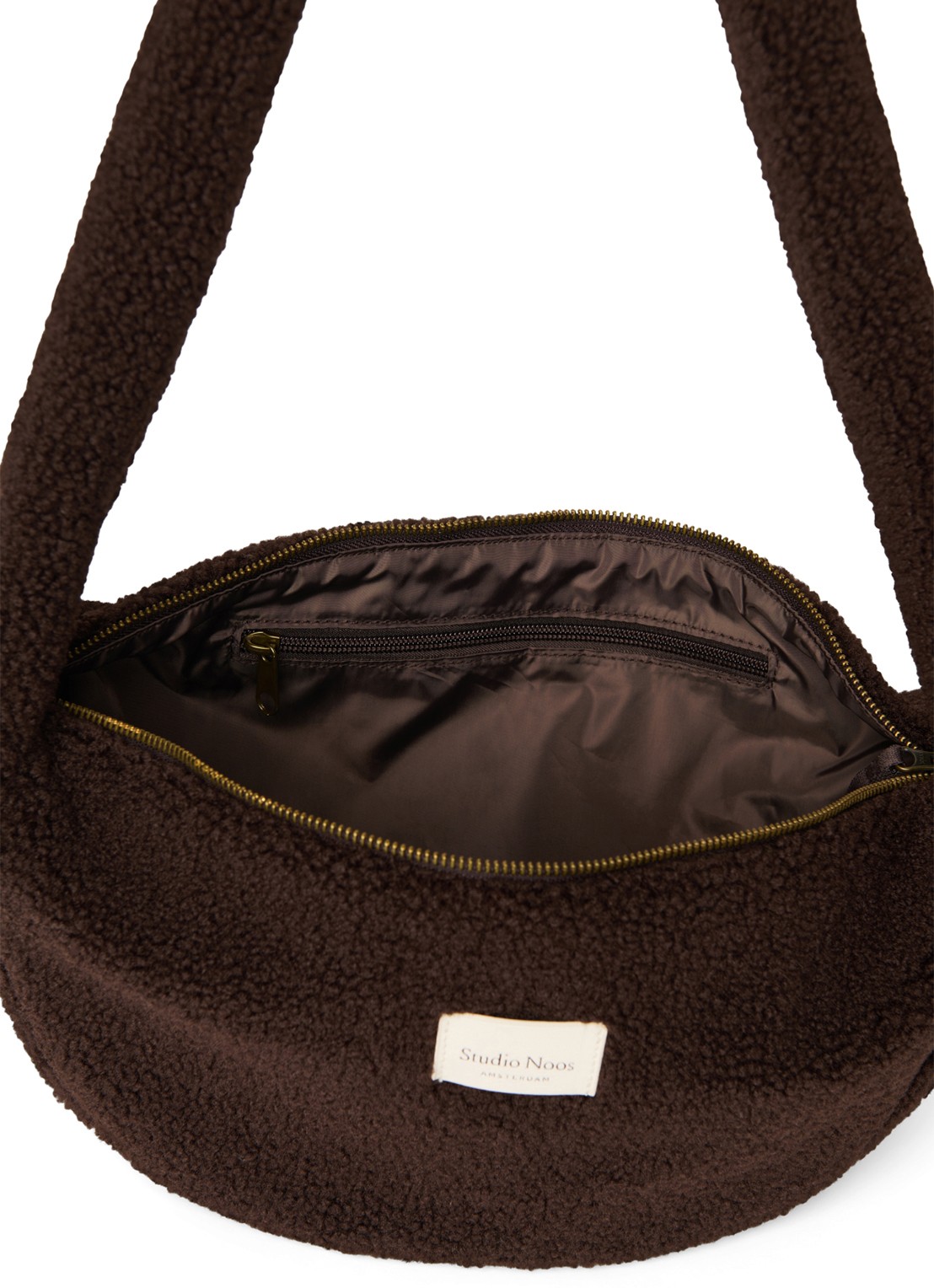 Studio Noos Crossbodytas van teddy - detail 5 chocoladebruin